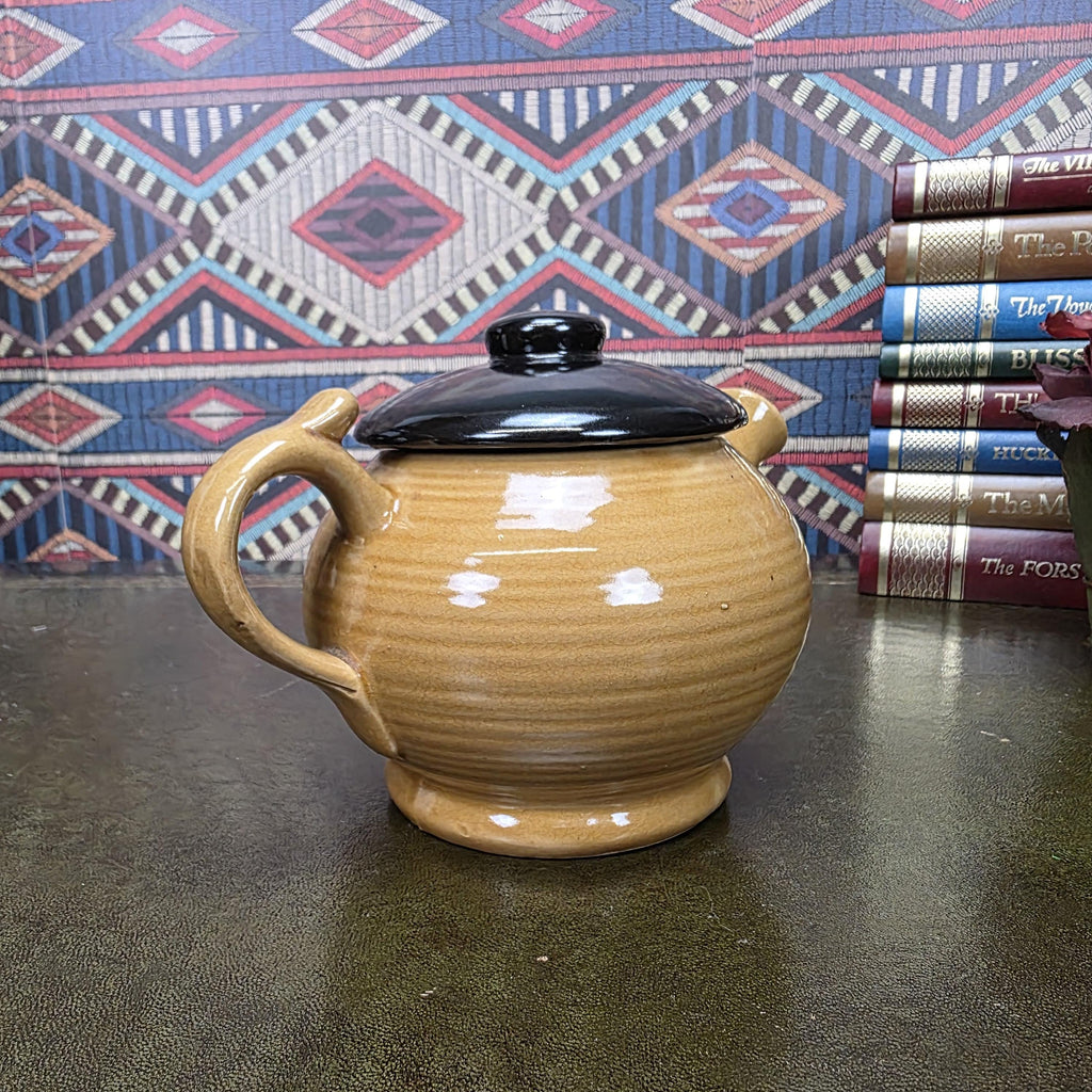 Vintage Character Face Teapot Ceramic Brown Novelty Kettle Whimsical Pottery Tea Pot Collectible