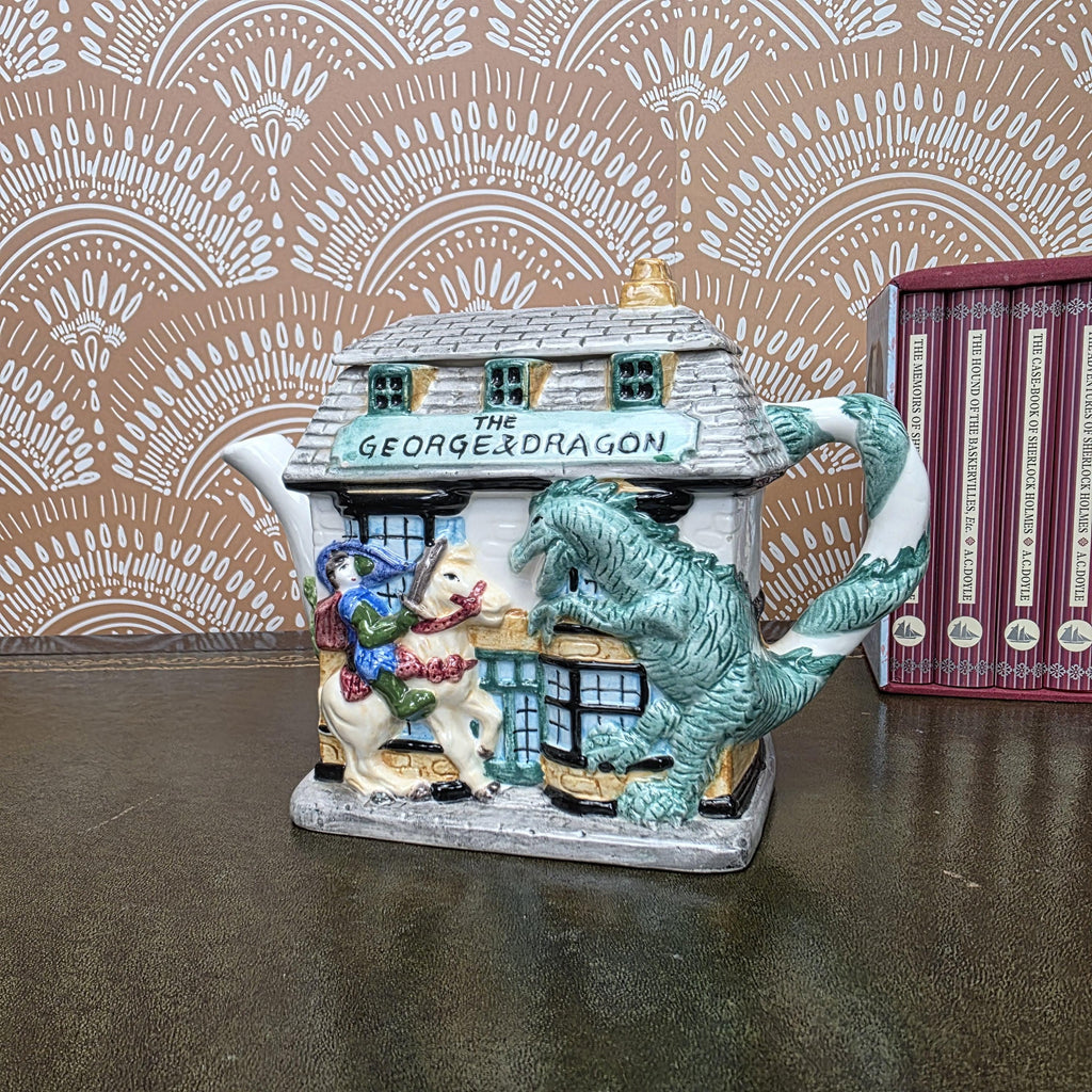 Vintage Black Cat Teapot Ceramic Figural Cat Coffee Pot Halloween Gothic Kitchen Decor Collectible