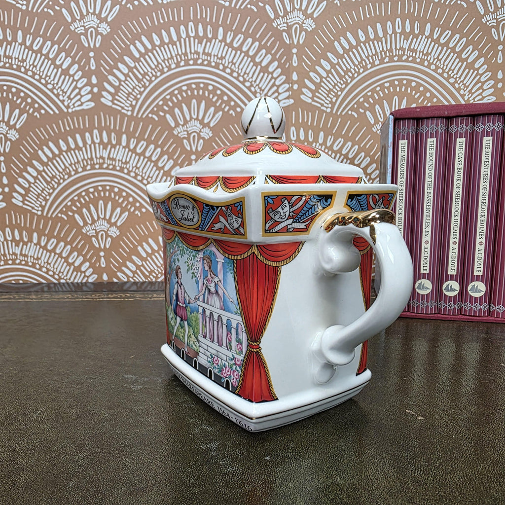 Sadler Romeo Juliet Teapot Vintage Shakespeare Staffordshire England Ceramic Literary Collectible Teapot