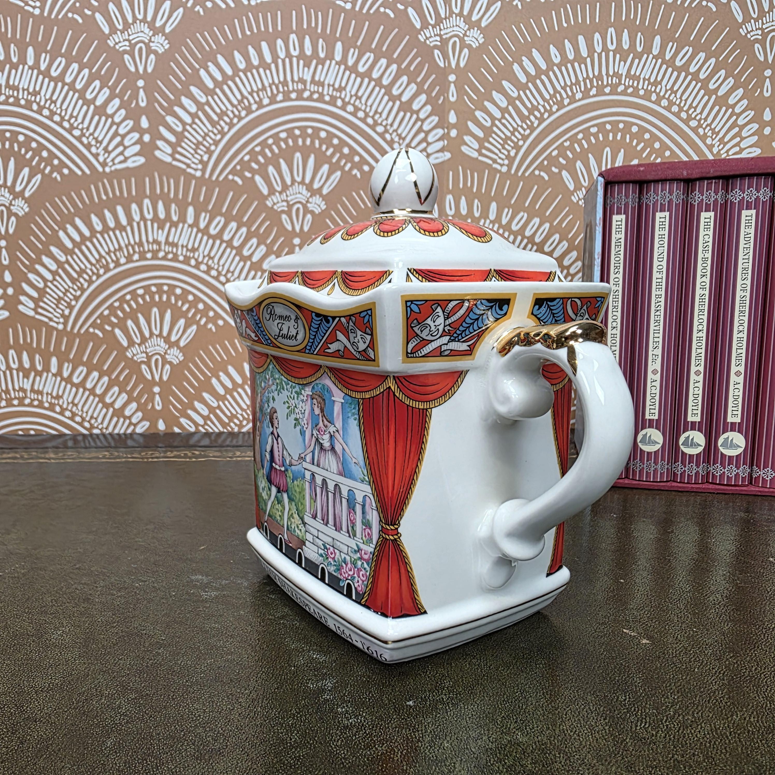 Sadler Romeo Juliet Teapot Vintage Shakespeare Staffordshire England Ceramic Literary Collectible Teapot