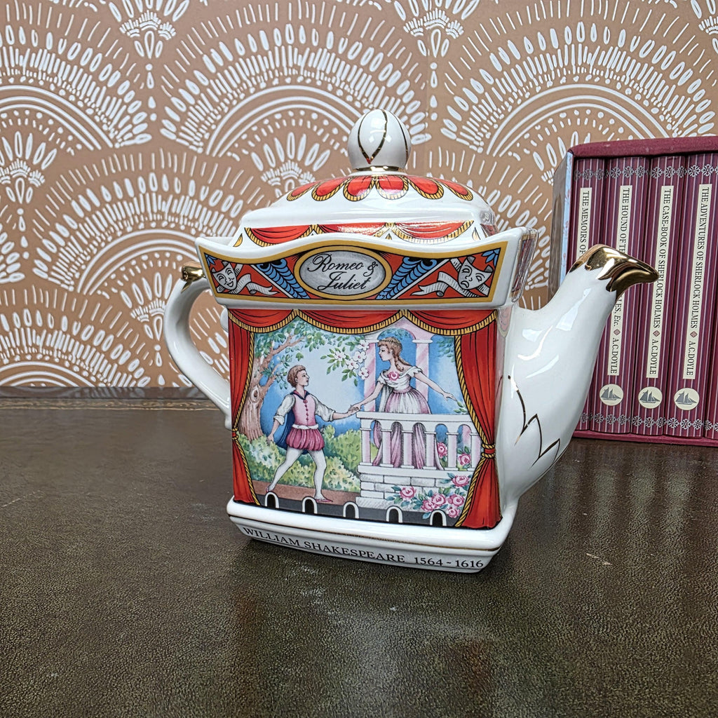 Sadler Romeo Juliet Teapot Vintage Shakespeare Staffordshire England Ceramic Literary Collectible Teapot