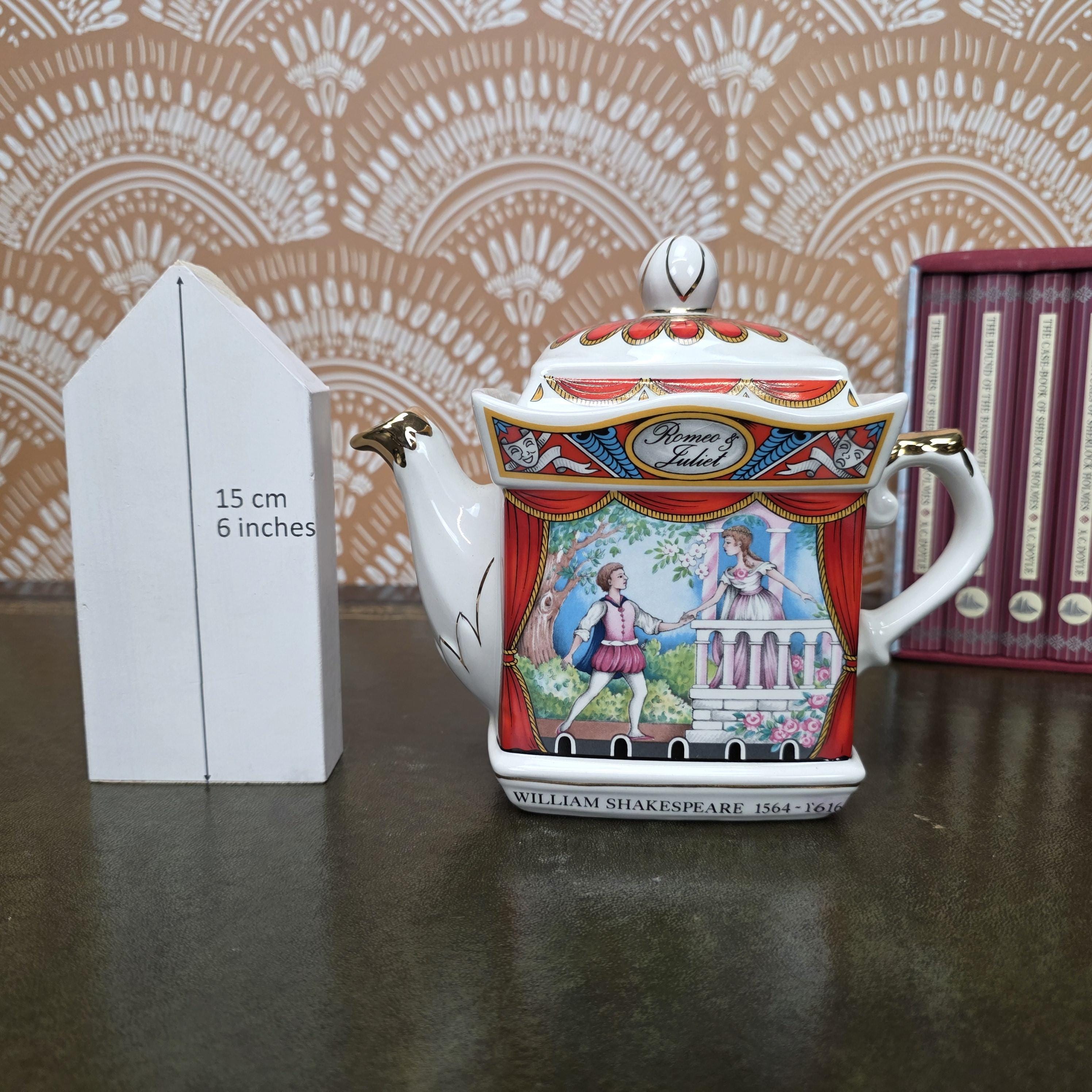 Sadler Romeo Juliet Teapot Vintage Shakespeare Staffordshire England Ceramic Literary Collectible Teapot