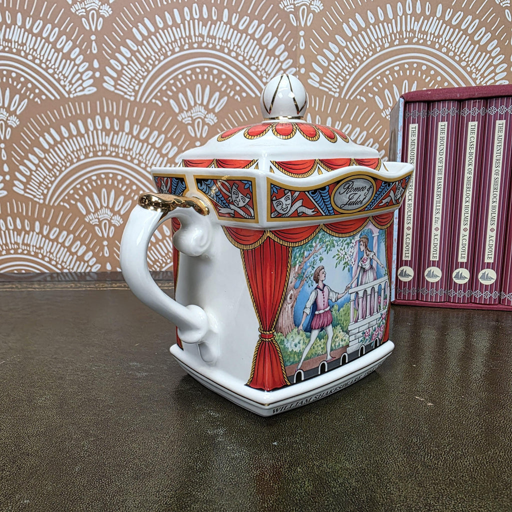 Sadler Romeo Juliet Teapot Vintage Shakespeare Staffordshire England Ceramic Literary Collectible Teapot