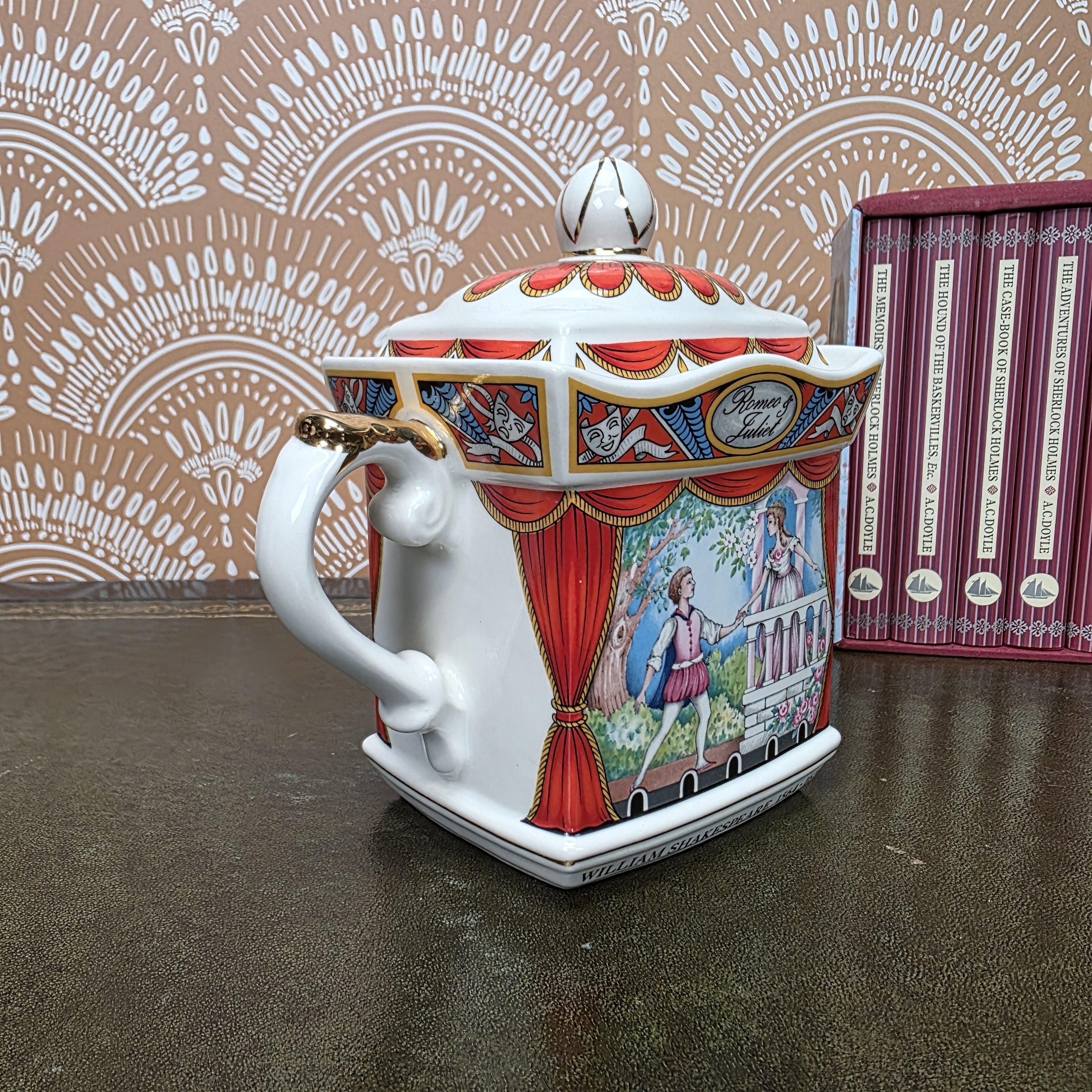 Sadler Romeo Juliet Teapot Vintage Shakespeare Staffordshire England Ceramic Literary Collectible Teapot