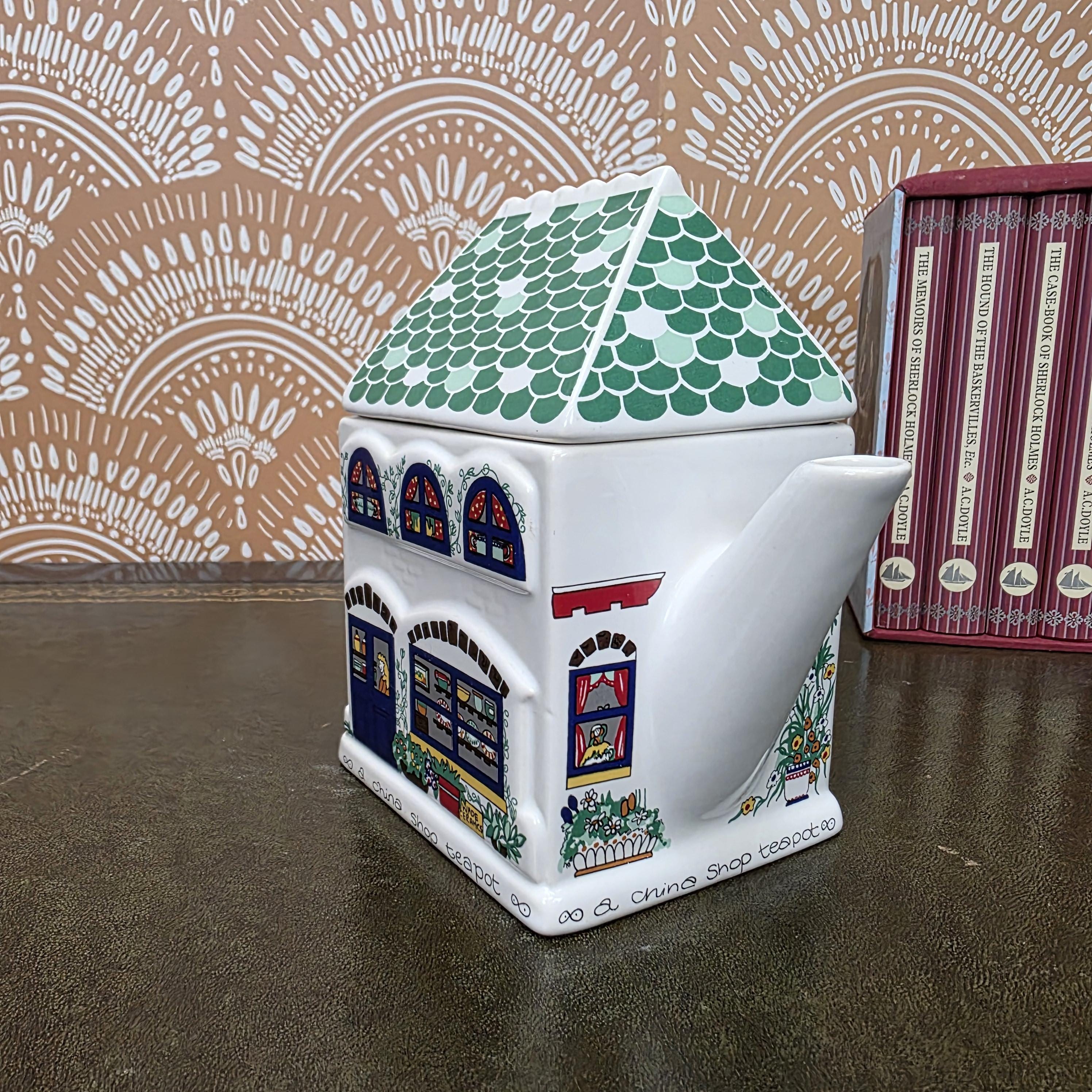 Wade England China Shop Cottage Teapot English Life Series Hand Painted Ceramic Collectors Piece