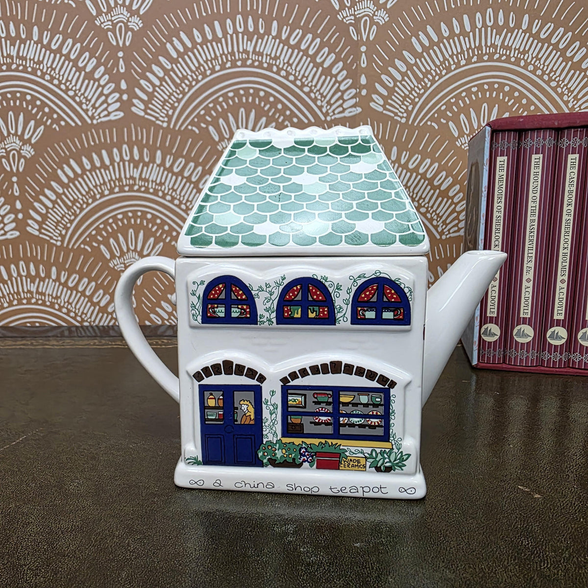 Wade England China Shop Cottage Teapot English Life Series Hand Painted Ceramic Collectors Piece