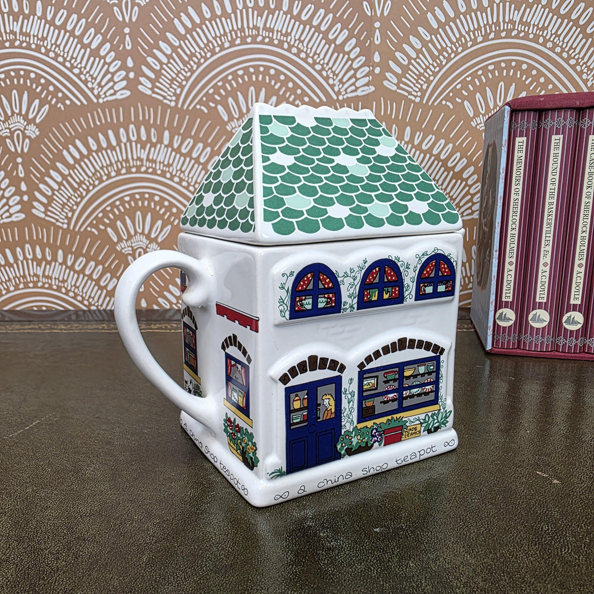 Wade England China Shop Cottage Teapot English Life Series Hand Painted Ceramic Collectors Piece