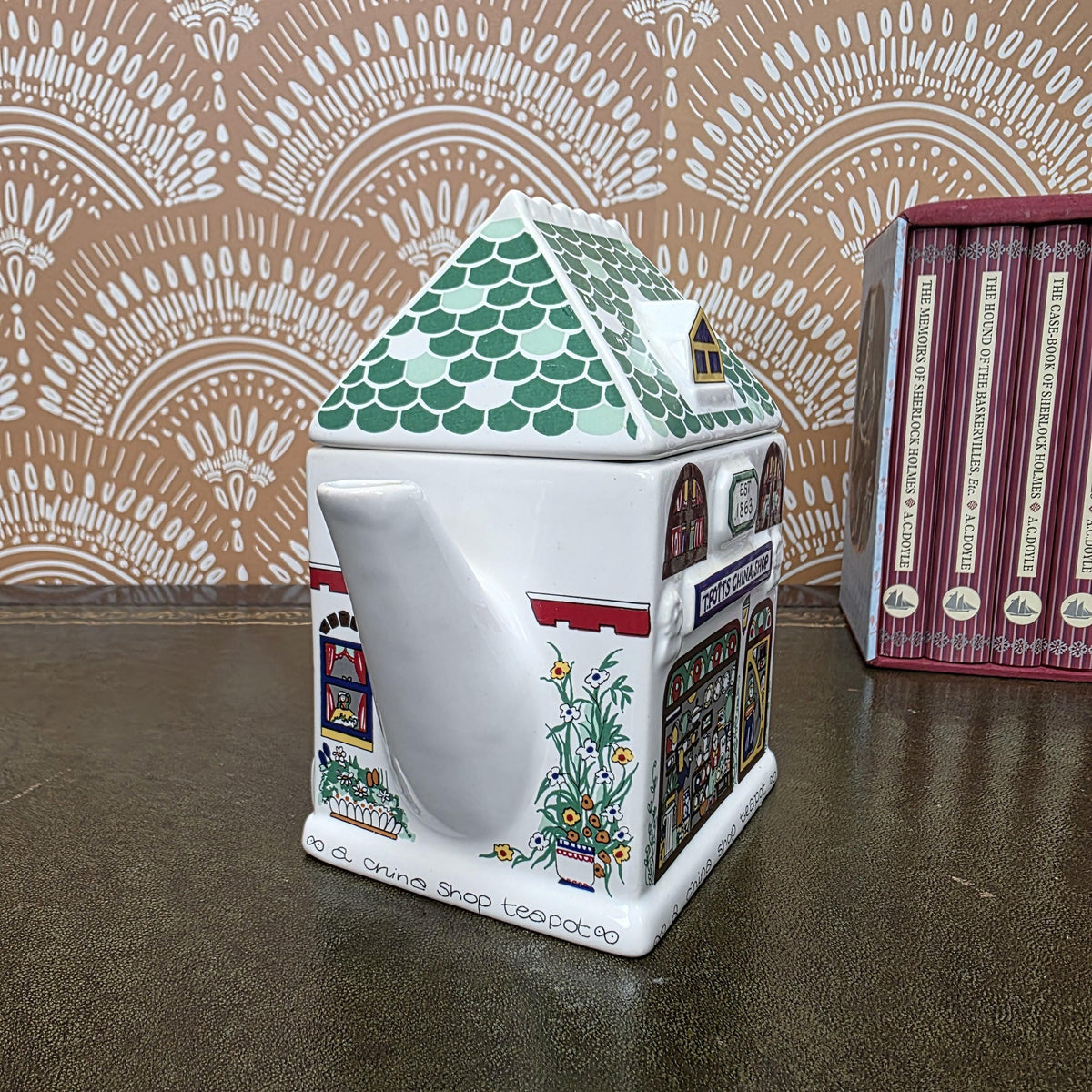 Wade England China Shop Cottage Teapot English Life Series Hand Painted Ceramic Collectors Piece