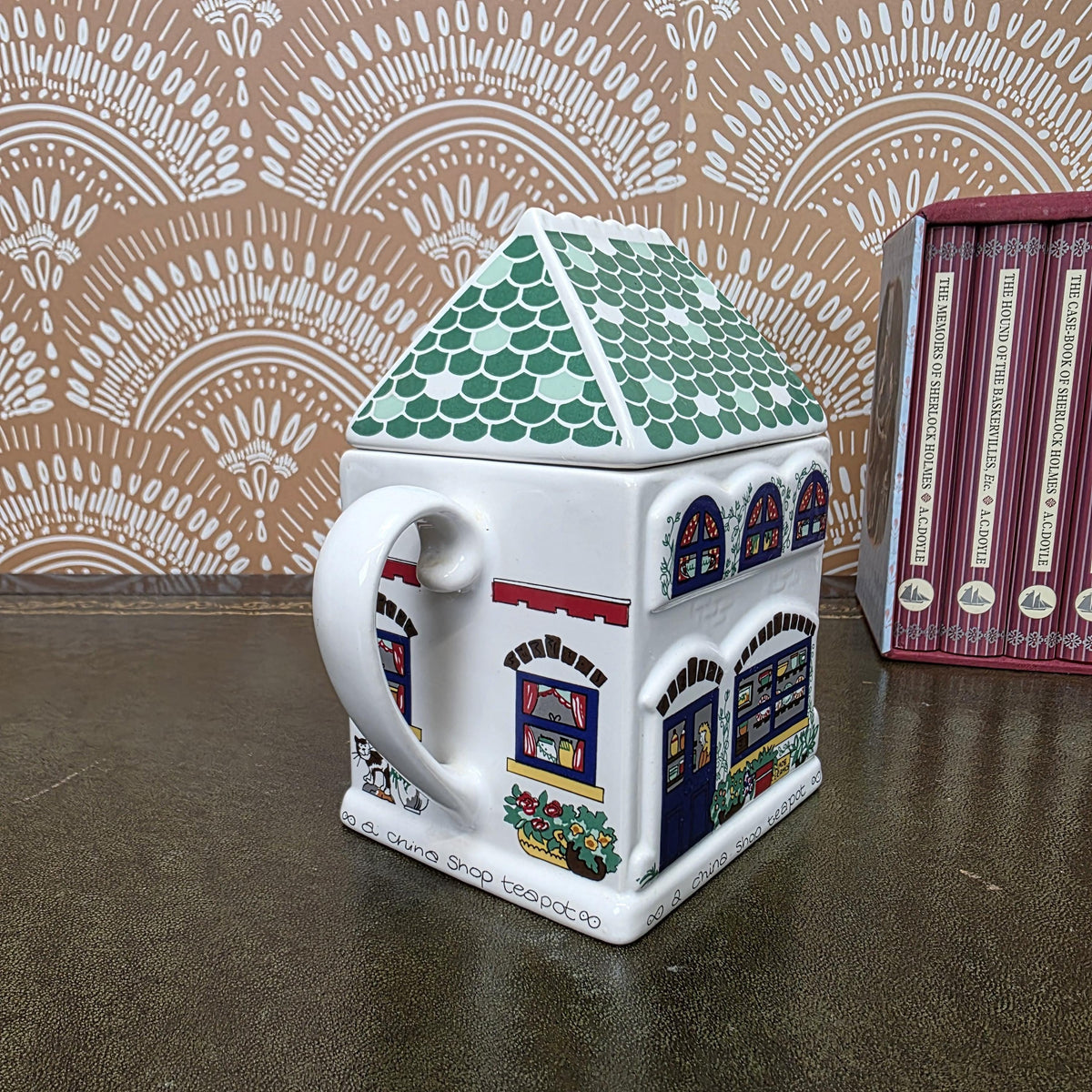 Wade England China Shop Cottage Teapot English Life Series Hand Painted Ceramic Collectors Piece