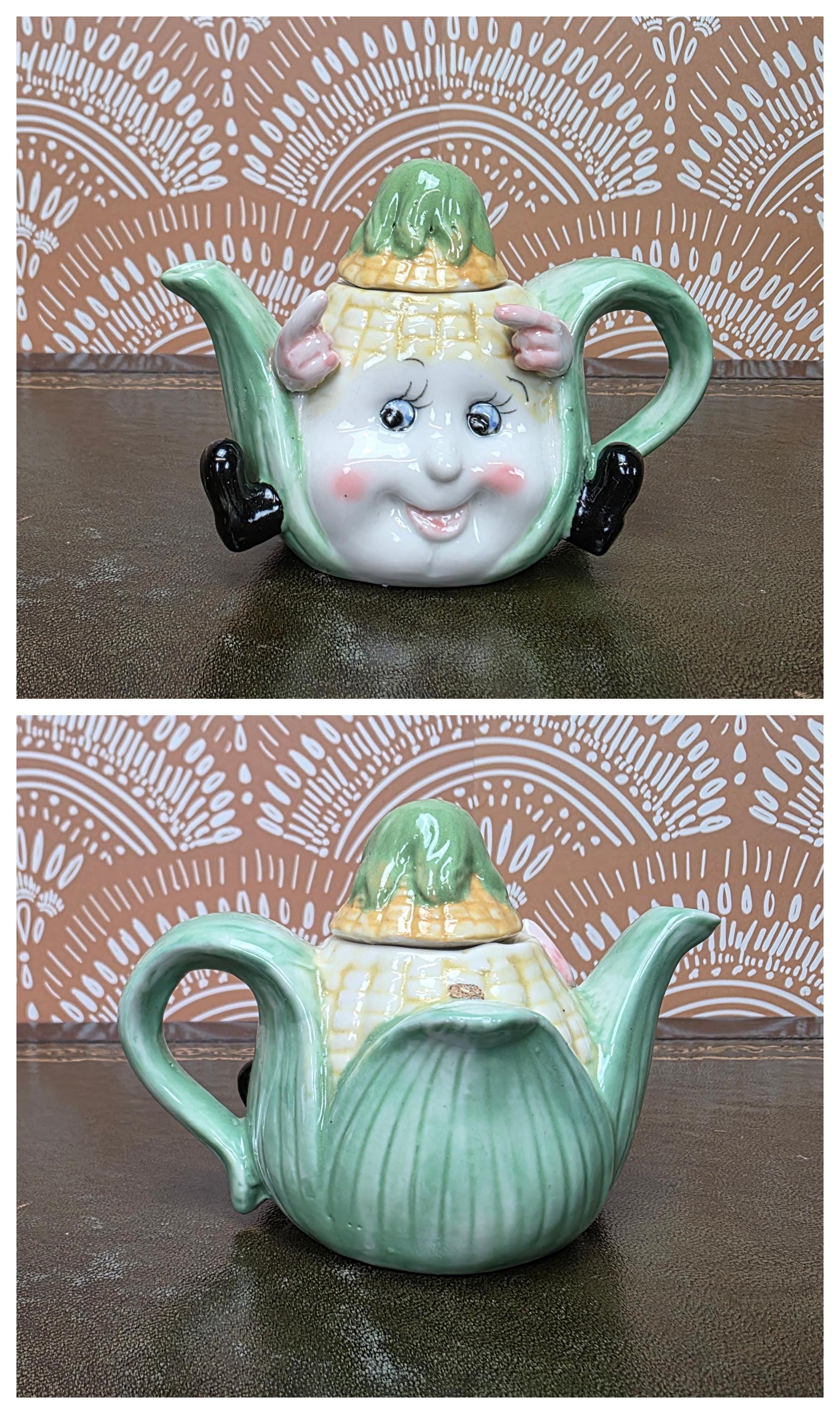 Ceramic Teapot Miniature Kitchen Design Collectors Piece Novelty Pottery Sewing Machine Cottage Corn Variants