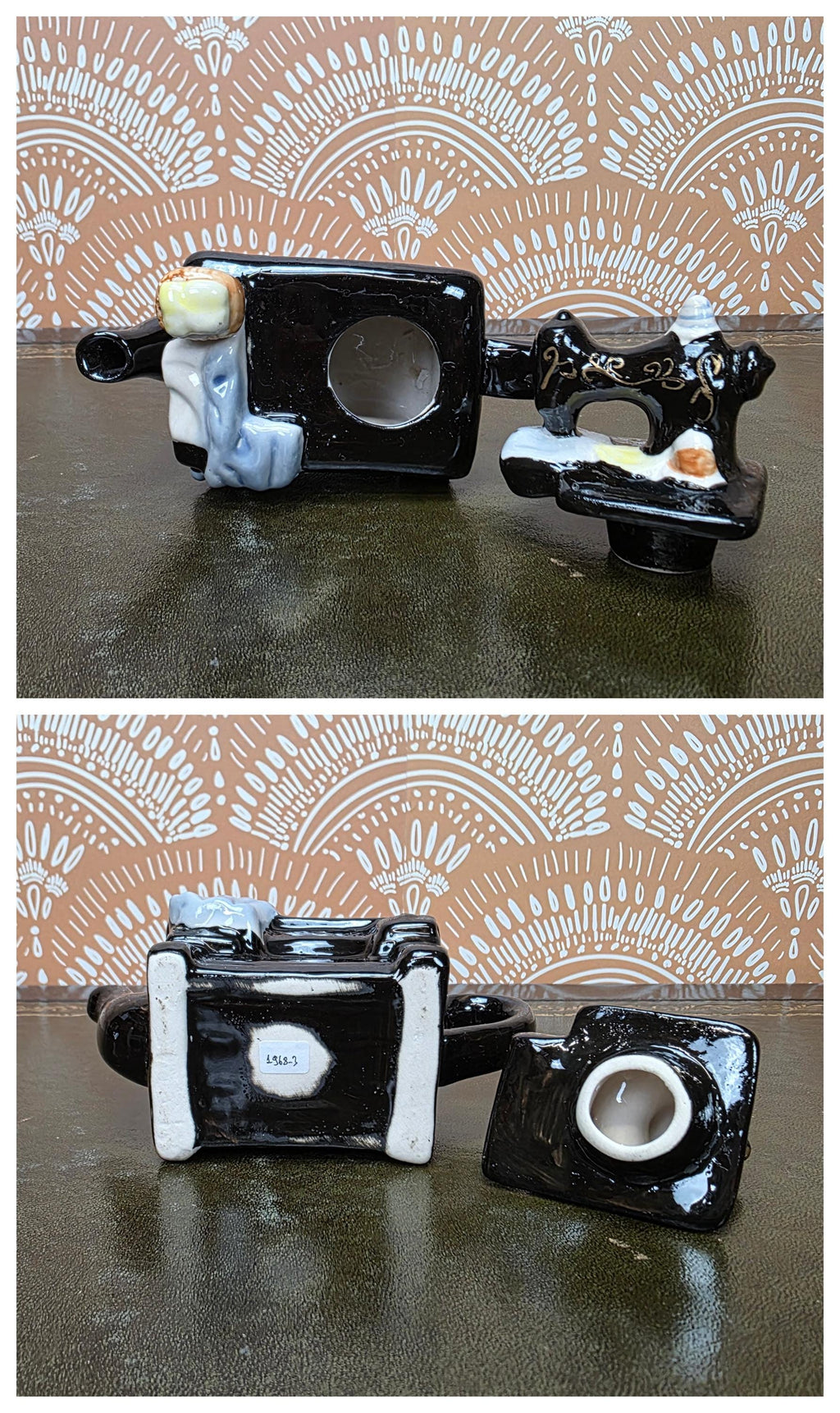 Ceramic Teapot Miniature Kitchen Design Collectors Piece Novelty Pottery Sewing Machine Cottage Corn Variants