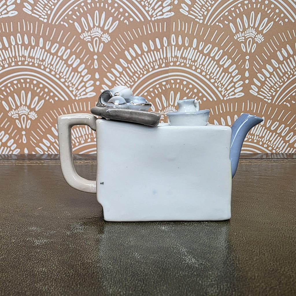 Ceramic Teapot Miniature Kitchen Design Collectors Piece Novelty Pottery Sewing Machine Cottage Corn Variants