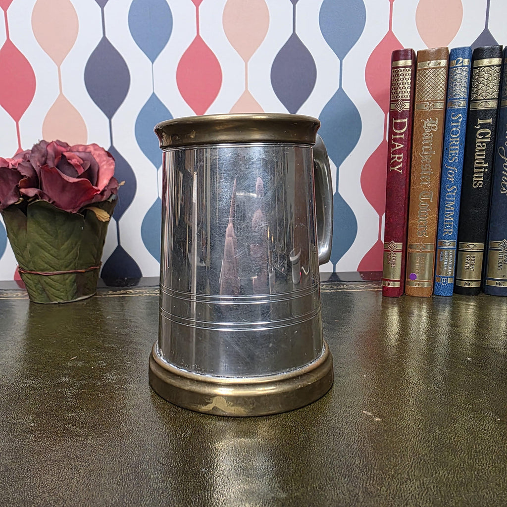 Vintage English Pewter Tankard Mug Engraved Still Sporty At Forty 2002 Gift Barware Collectible
