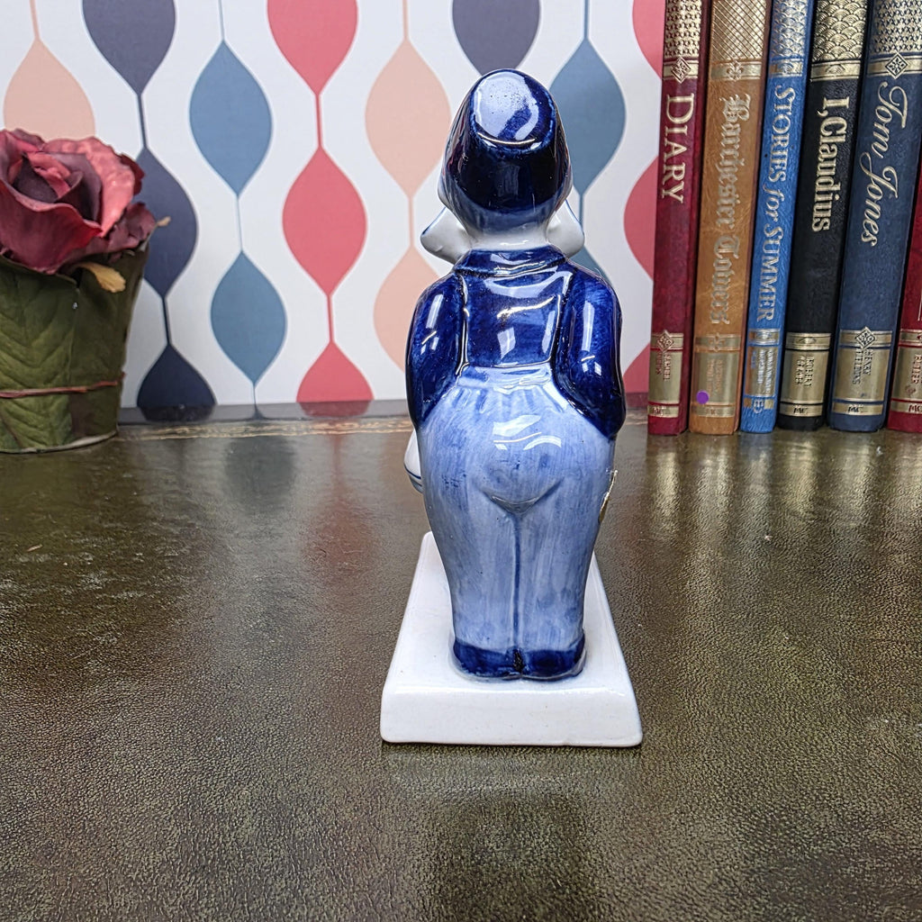 Vintage Delft Blue Kissing Couple Figurine Holland Volendam Hand Painted Dutch Ceramic Statue