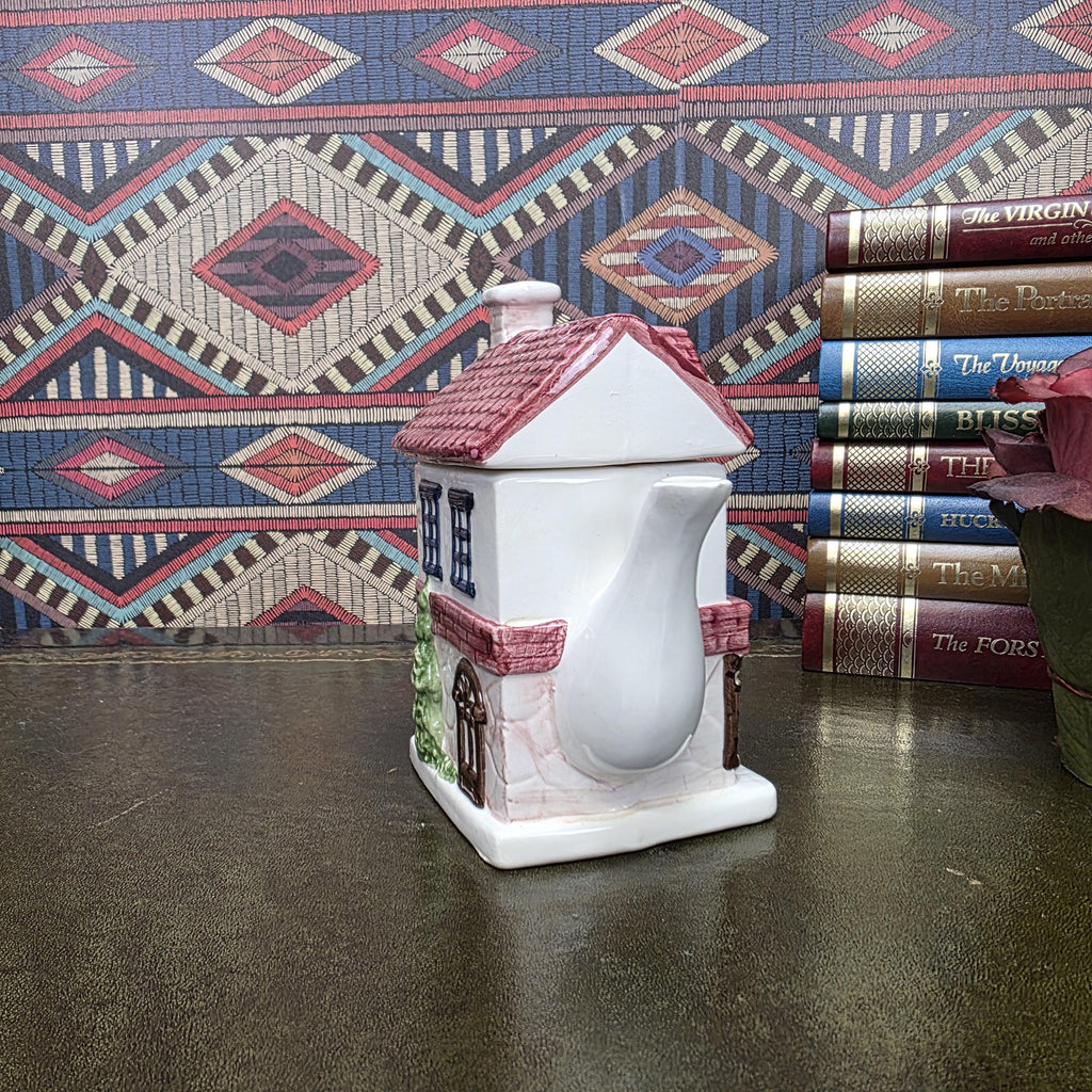 House Shaped Teapot Chocolate Shop Ceramic Teapot Vintage Cottage Decor Collectible Novelty Kitchen Piece