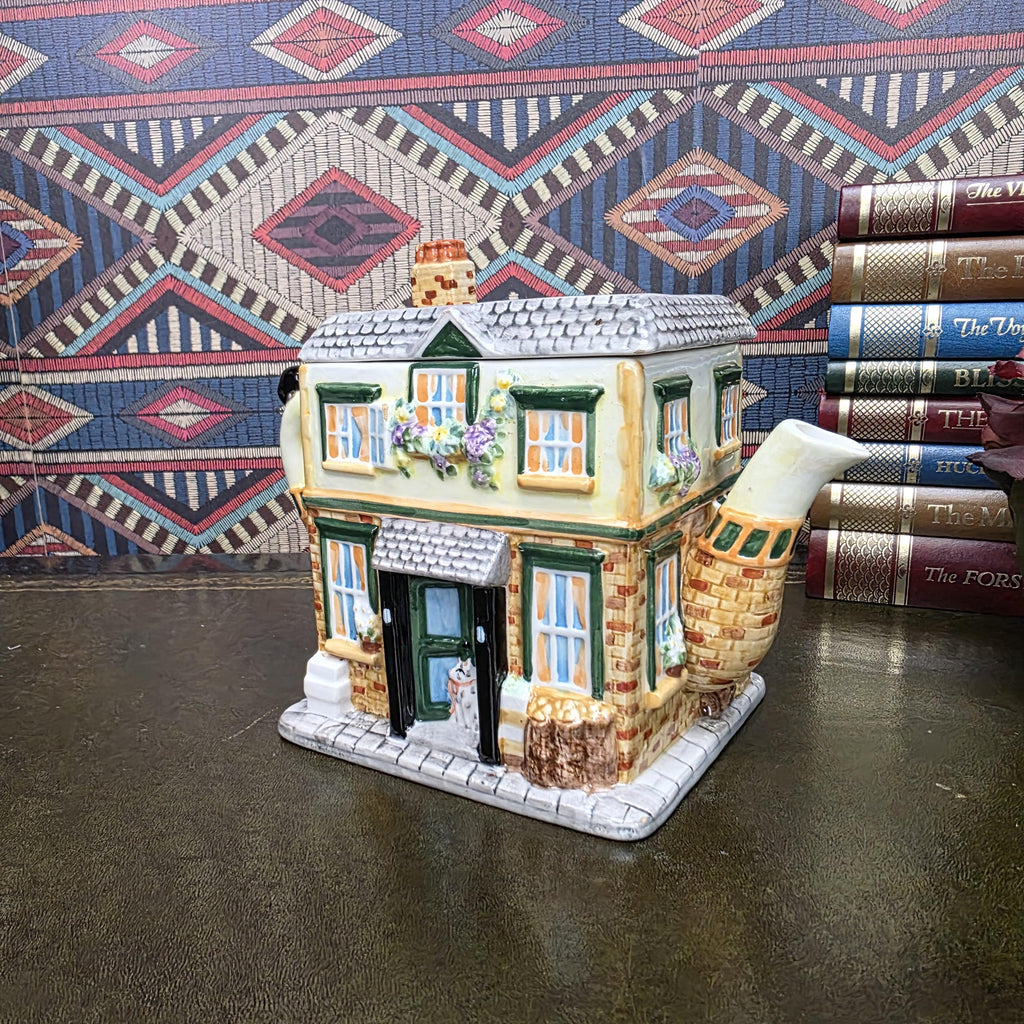 Vintage Ceramic Teapot House Greengrocer Leonardo Collection Decorative Cottage Teapot Collectible Kitchen Decor