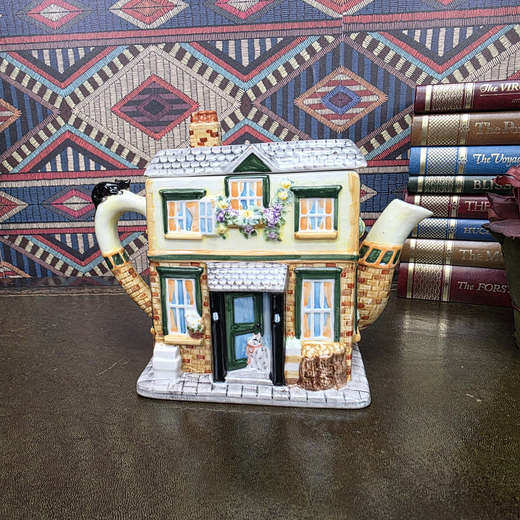 Vintage Ceramic Teapot House Greengrocer Leonardo Collection Decorative Cottage Teapot Collectible Kitchen Decor