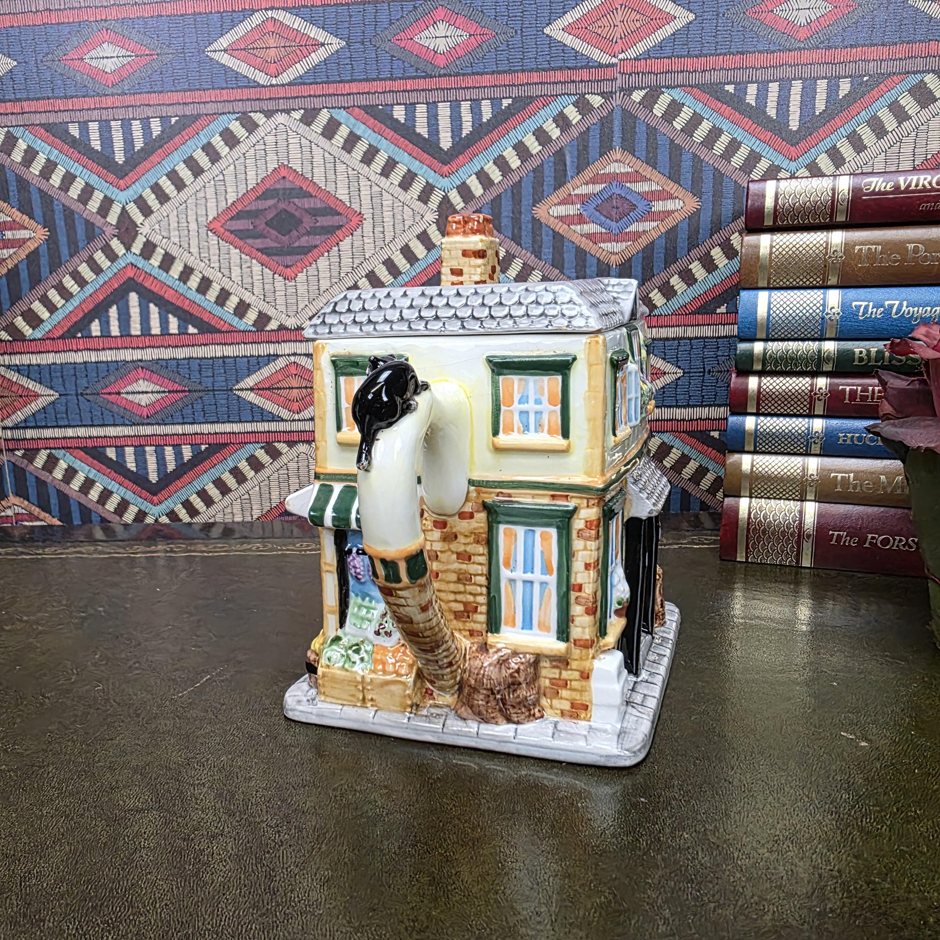 Vintage Ceramic Teapot House Greengrocer Leonardo Collection Decorative Cottage Teapot Collectible Kitchen Decor