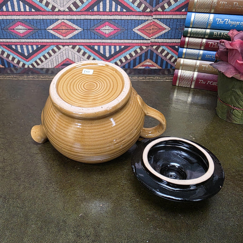 Vintage Character Face Teapot Ceramic Brown Novelty Kettle Whimsical Pottery Tea Pot Collectible