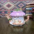 Vintage Cottage Teapot Mushroom House Ceramic Fairy Cottagecore Kitchen Decor Figural Collectible