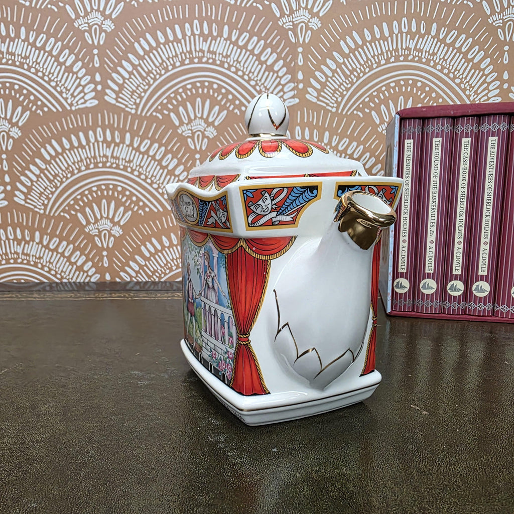 Sadler Romeo Juliet Teapot Vintage Shakespeare Staffordshire England Ceramic Literary Collectible Teapot
