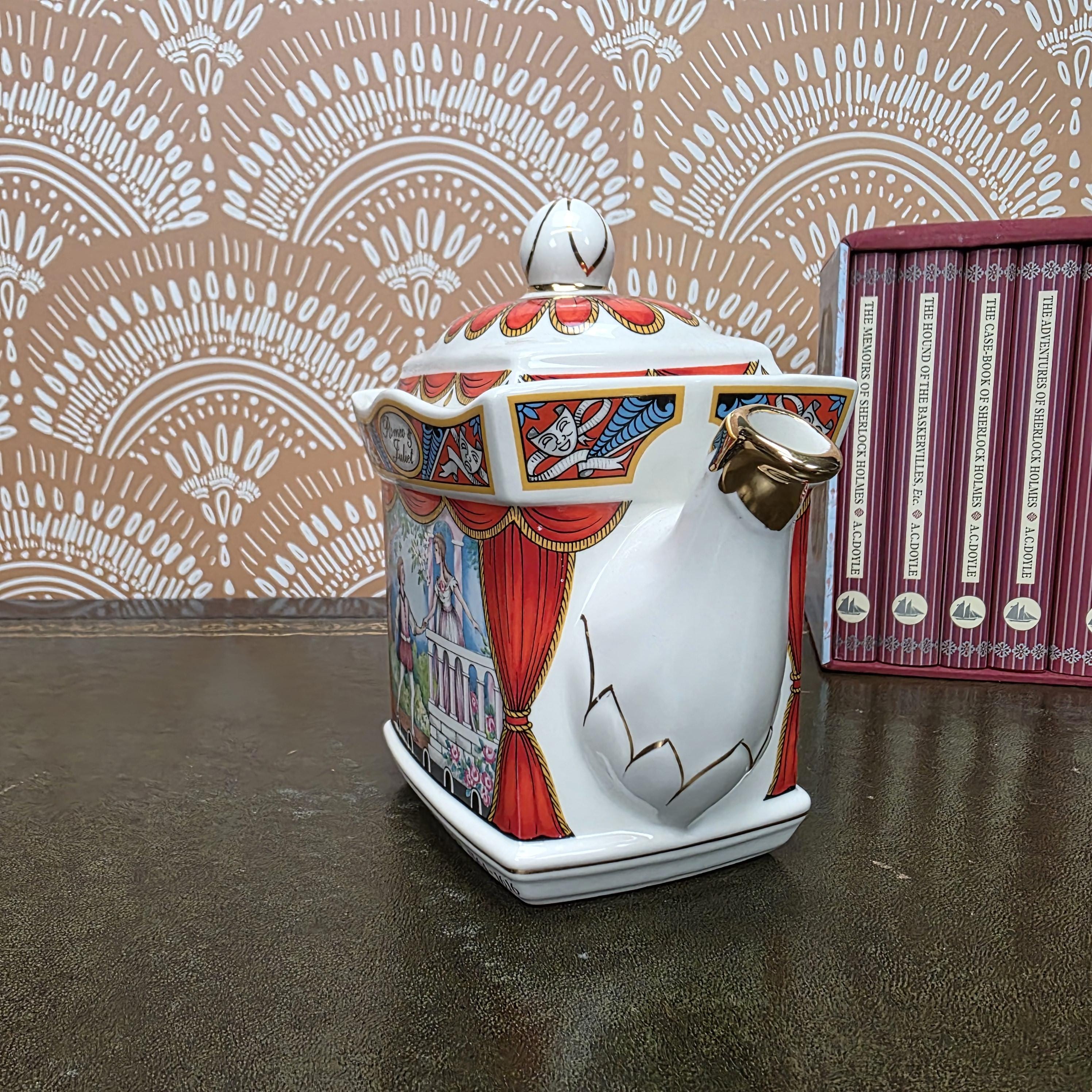Sadler Romeo Juliet Teapot Vintage Shakespeare Staffordshire England Ceramic Literary Collectible Teapot