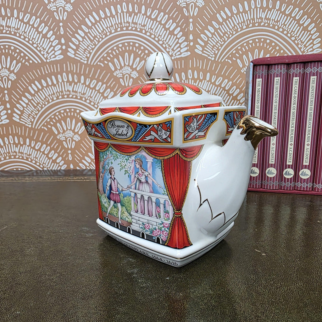 Sadler Romeo Juliet Teapot Vintage Shakespeare Staffordshire England Ceramic Literary Collectible Teapot
