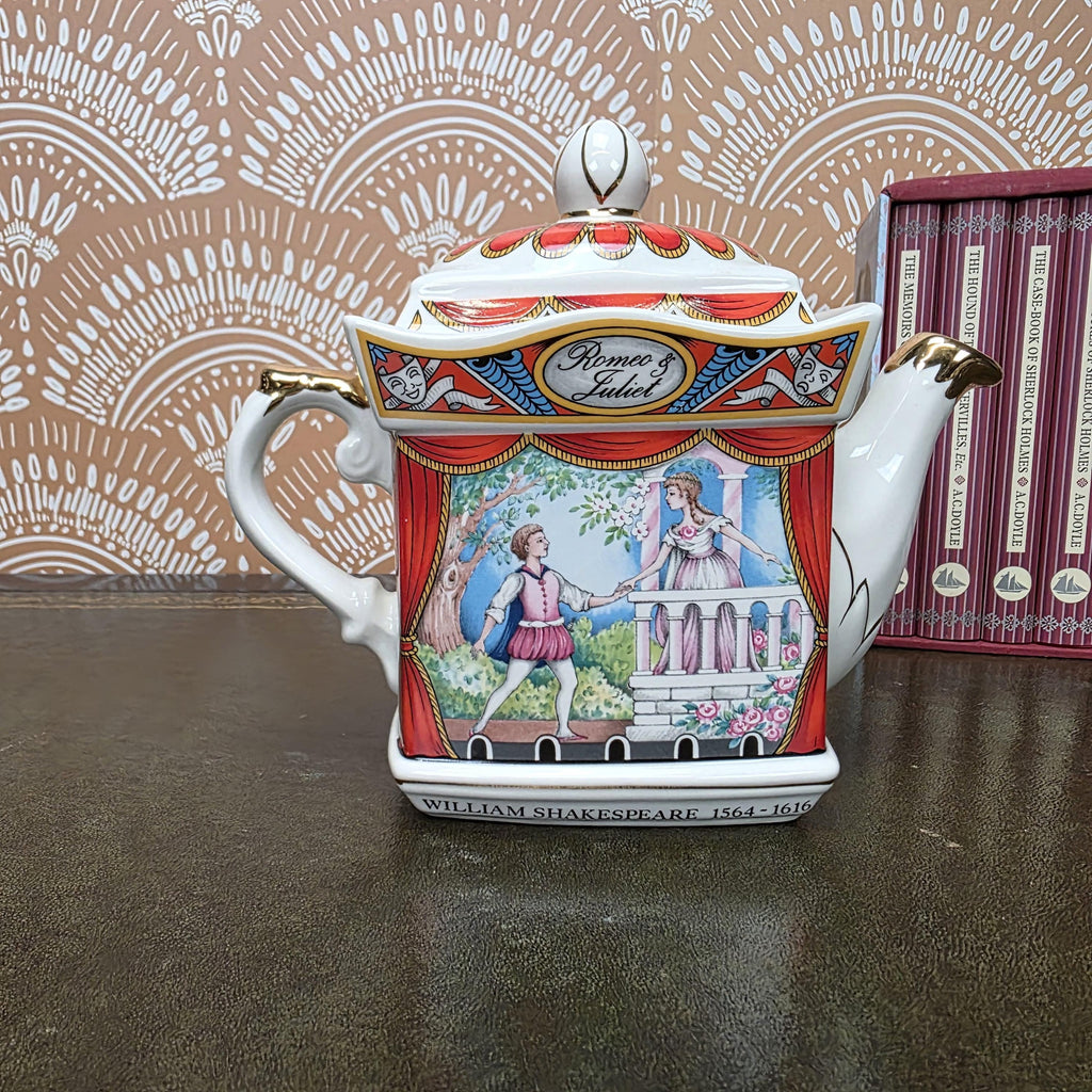 Sadler Romeo Juliet Teapot Vintage Shakespeare Staffordshire England Ceramic Literary Collectible Teapot