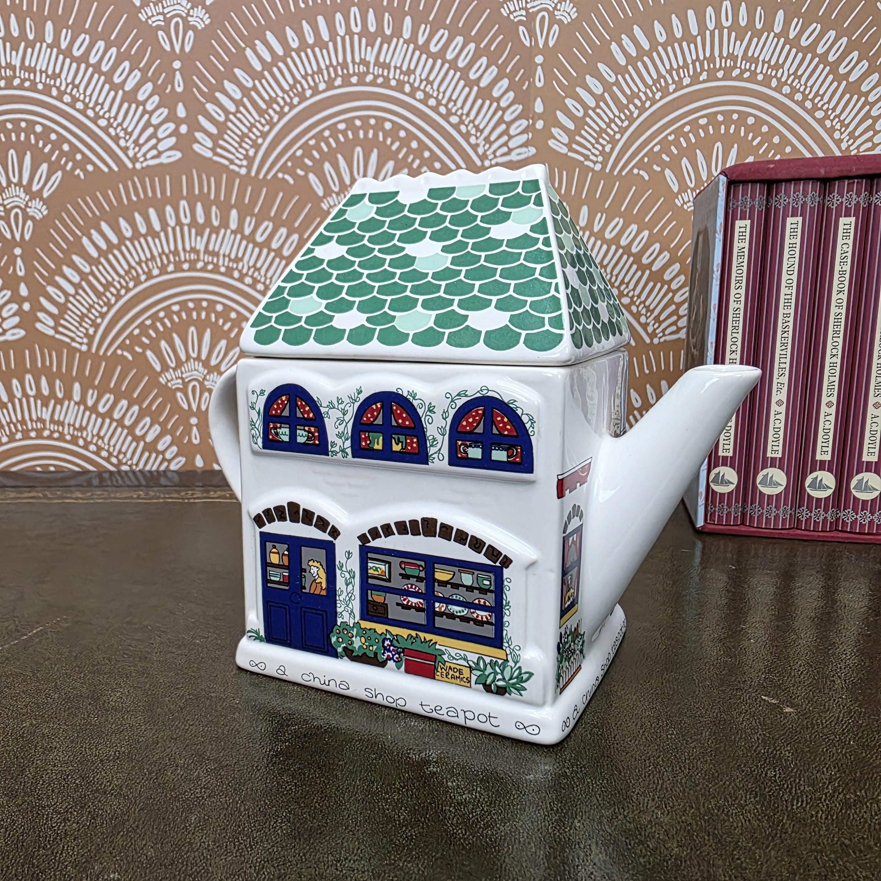 Wade England China Shop Cottage Teapot English Life Series Hand Painted Ceramic Collectors Piece