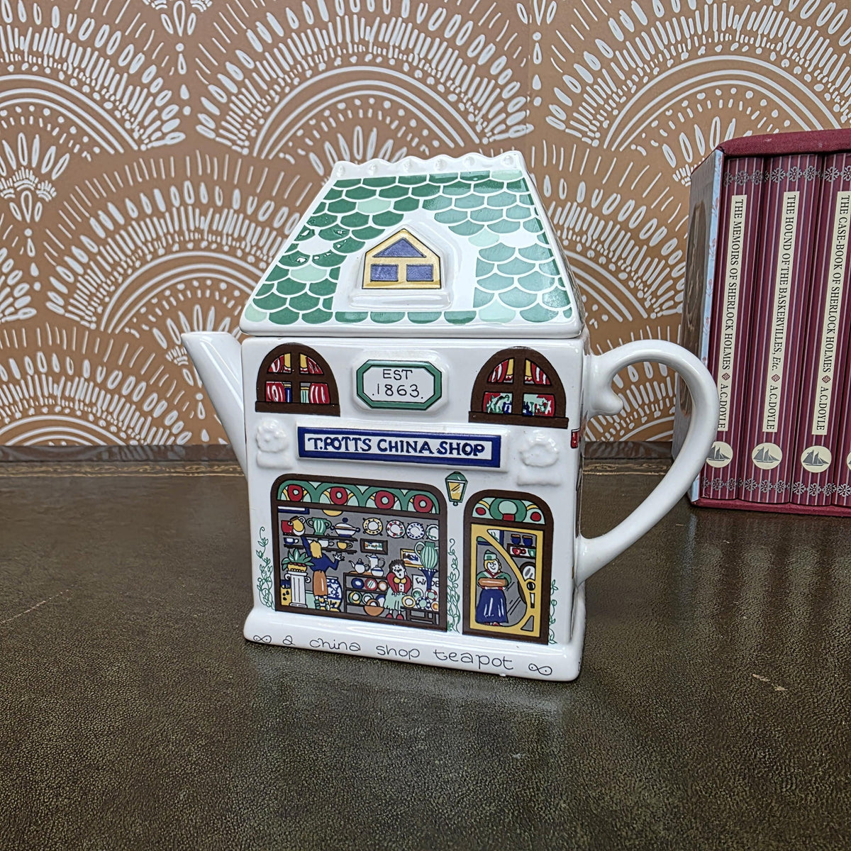 Wade England China Shop Cottage Teapot English Life Series Hand Painted Ceramic Collectors Piece