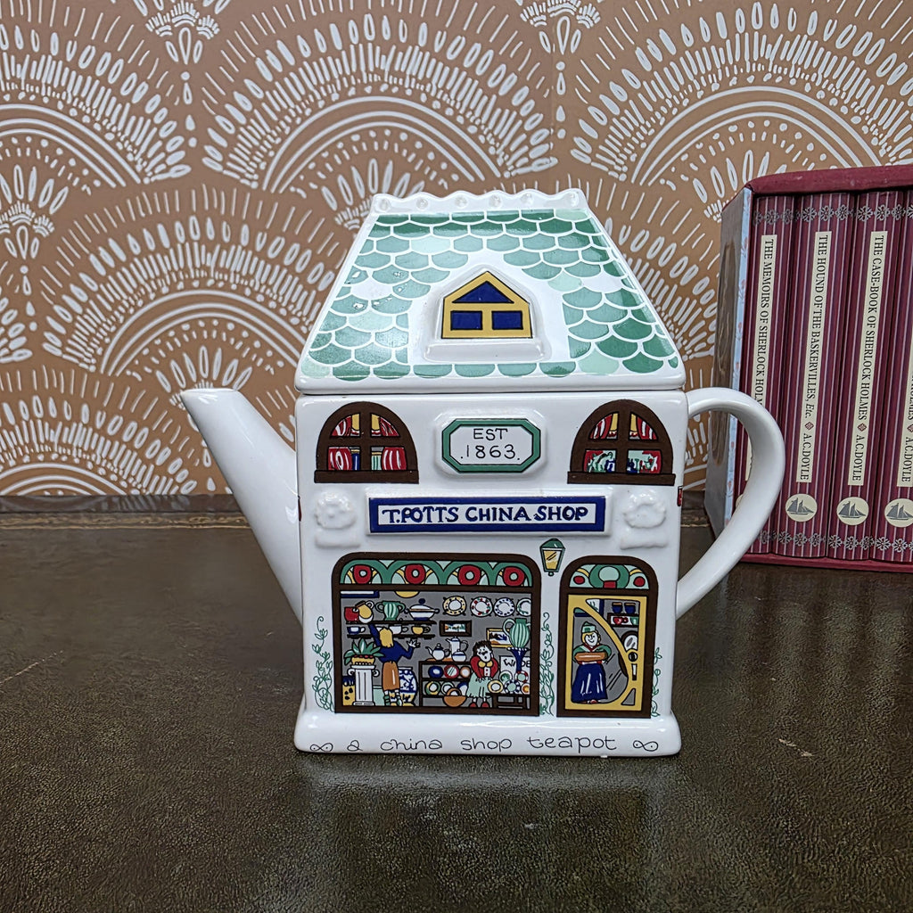 Wade England China Shop Cottage Teapot English Life Series Hand Painted Ceramic Collectors Piece