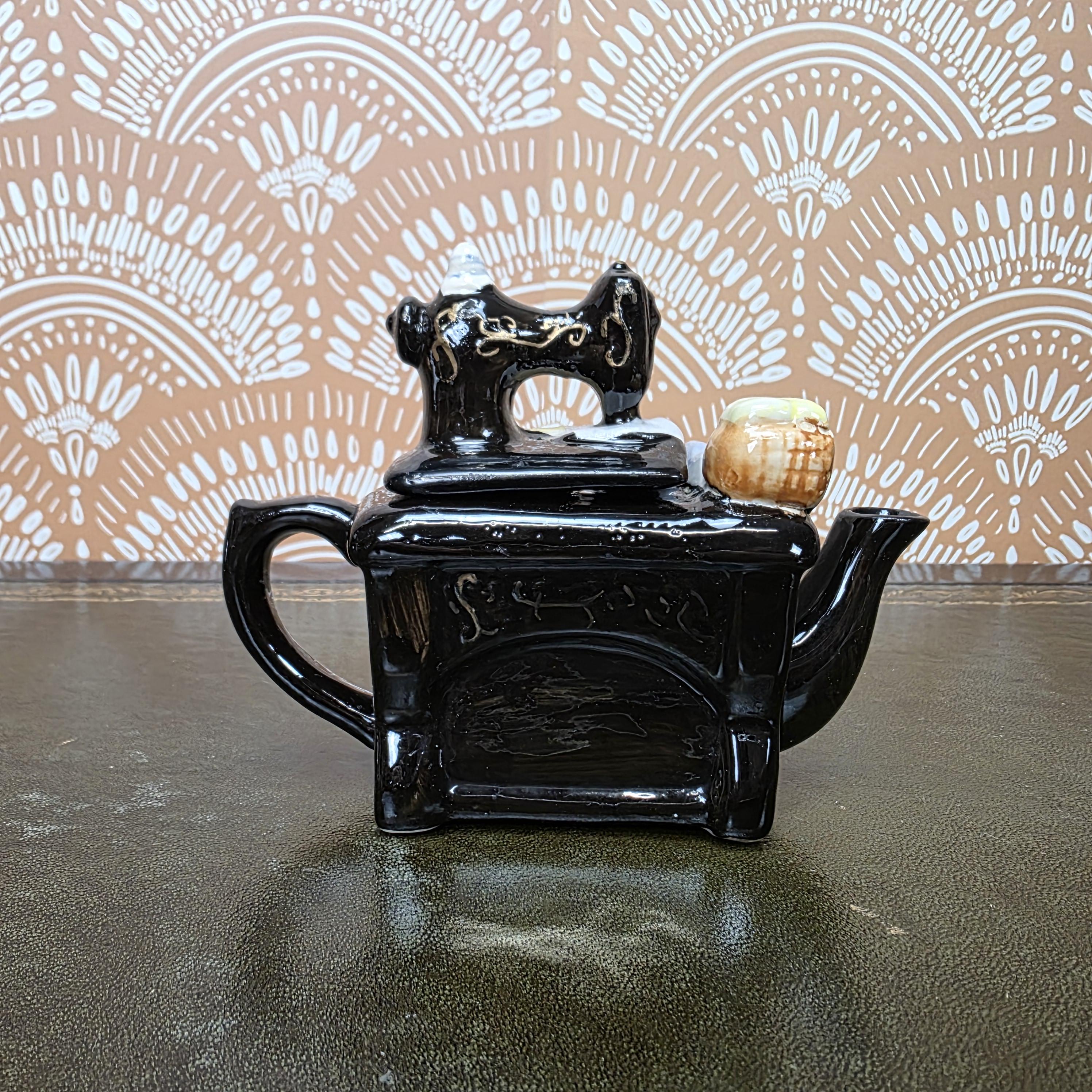 Ceramic Teapot Miniature Kitchen Design Collectors Piece Novelty Pottery Sewing Machine Cottage Corn Variants