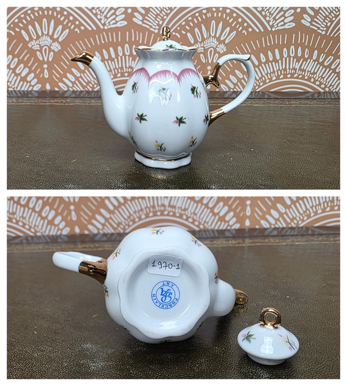 Miniature Porcelain Teapot Collection Porcelain Art Floral Blue Willow Bird Design Vintage Display Decor