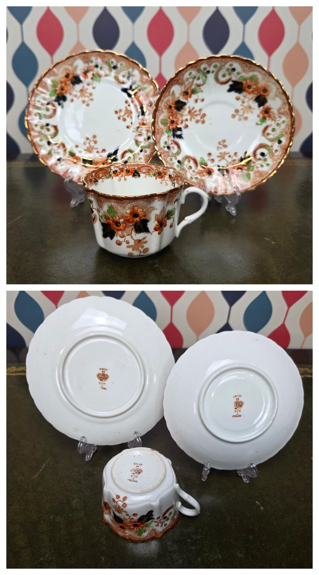 Royal Albert Wellington Daisy Tea Service Pieces, English Bone China, Trio Set, Saucer, Jug, Serving Dish