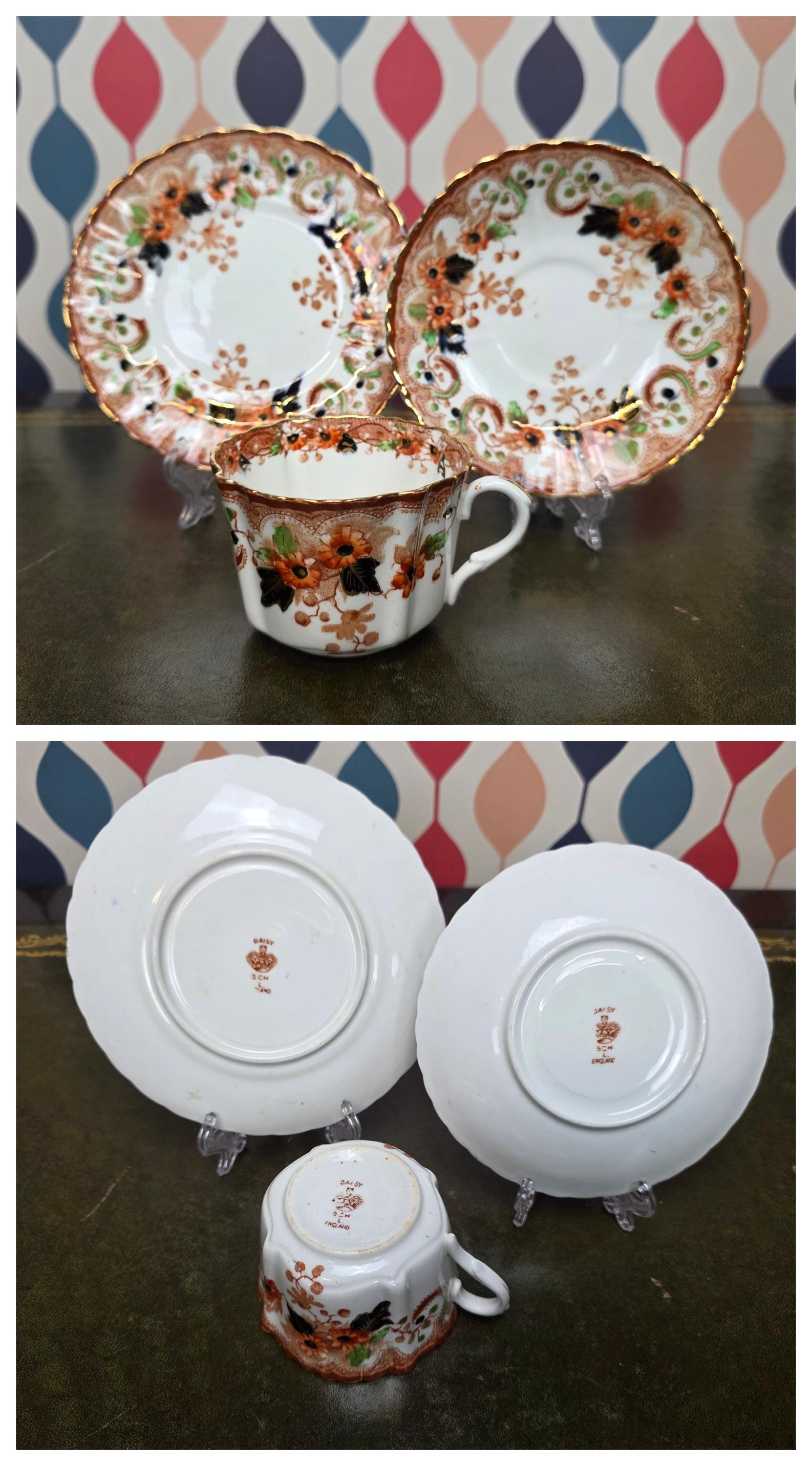 Royal Albert Wellington Daisy Tea Service Pieces, English Bone China, Trio Set, Saucer, Jug, Serving Dish