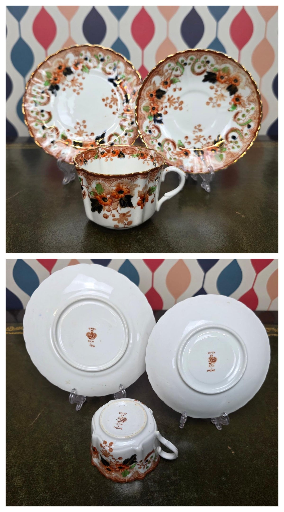 Royal Albert Wellington Daisy Tea Service Pieces, English Bone China, Trio Set, Saucer, Jug, Serving Dish