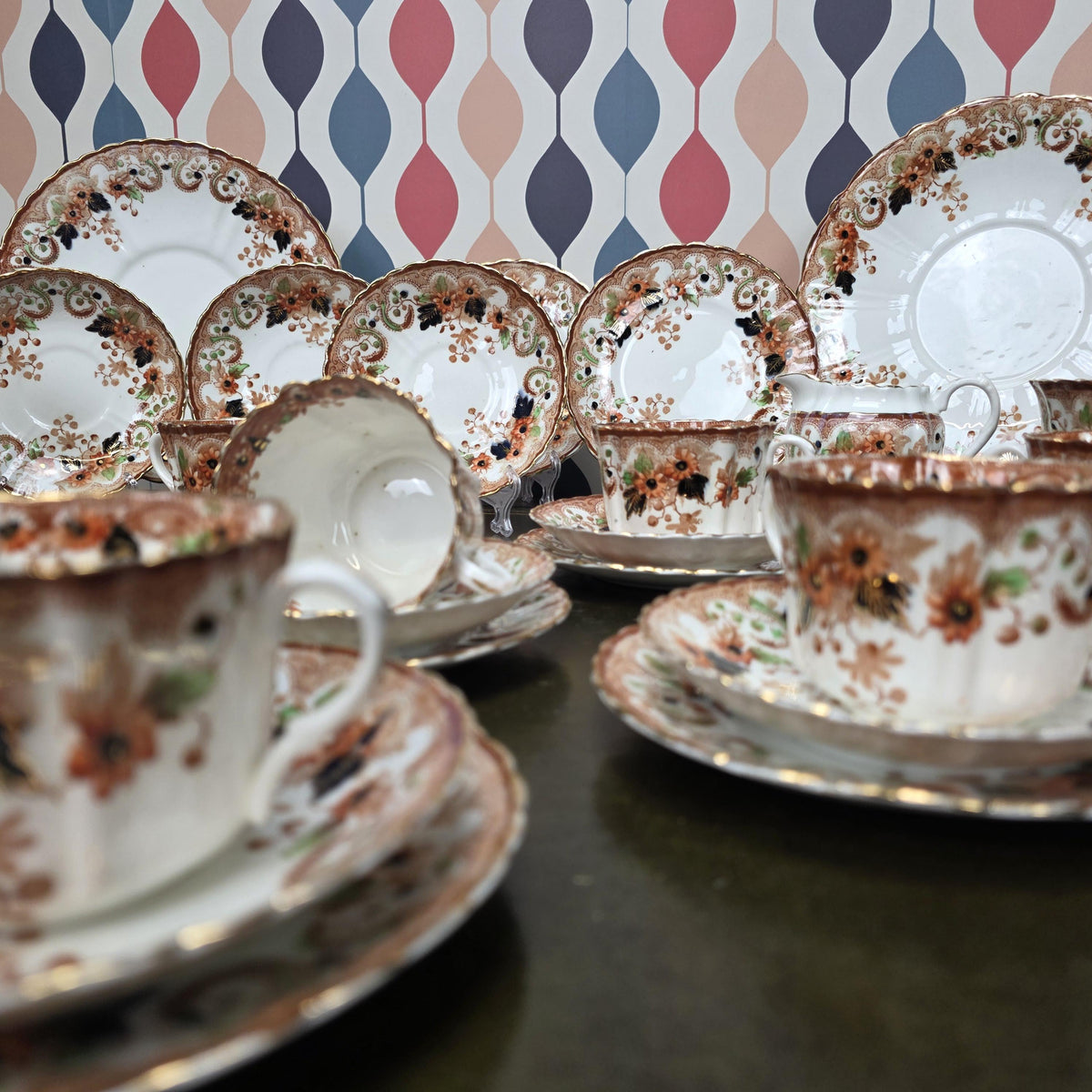 Royal Albert Wellington Daisy Tea Service Pieces, English Bone China, Trio Set, Saucer, Jug, Serving Dish
