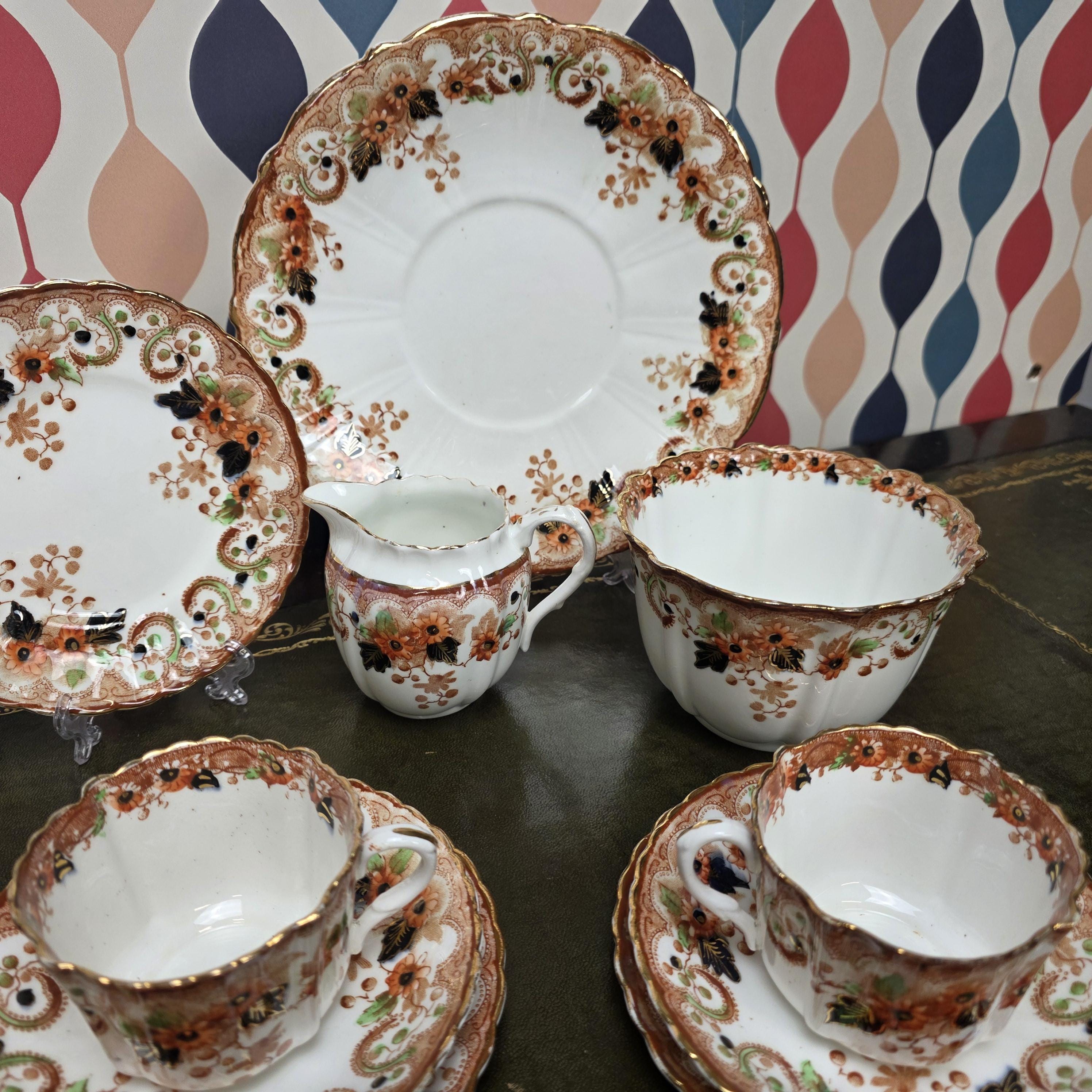 Royal Albert Wellington Daisy Tea Service Pieces, English Bone China, Trio Set, Saucer, Jug, Serving Dish