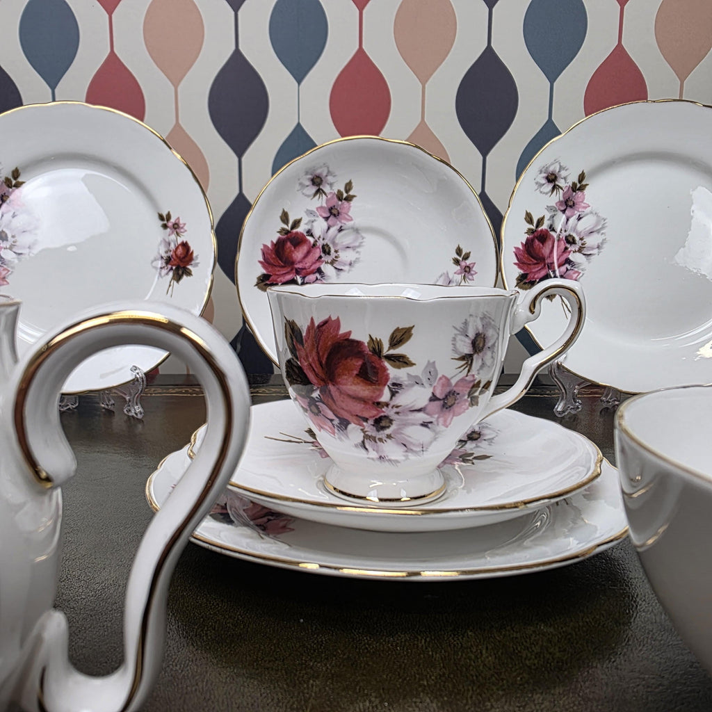 Royal Stafford Honey Bunch Open Sugar Bowl Fine Bone China England Floral Serving Piece