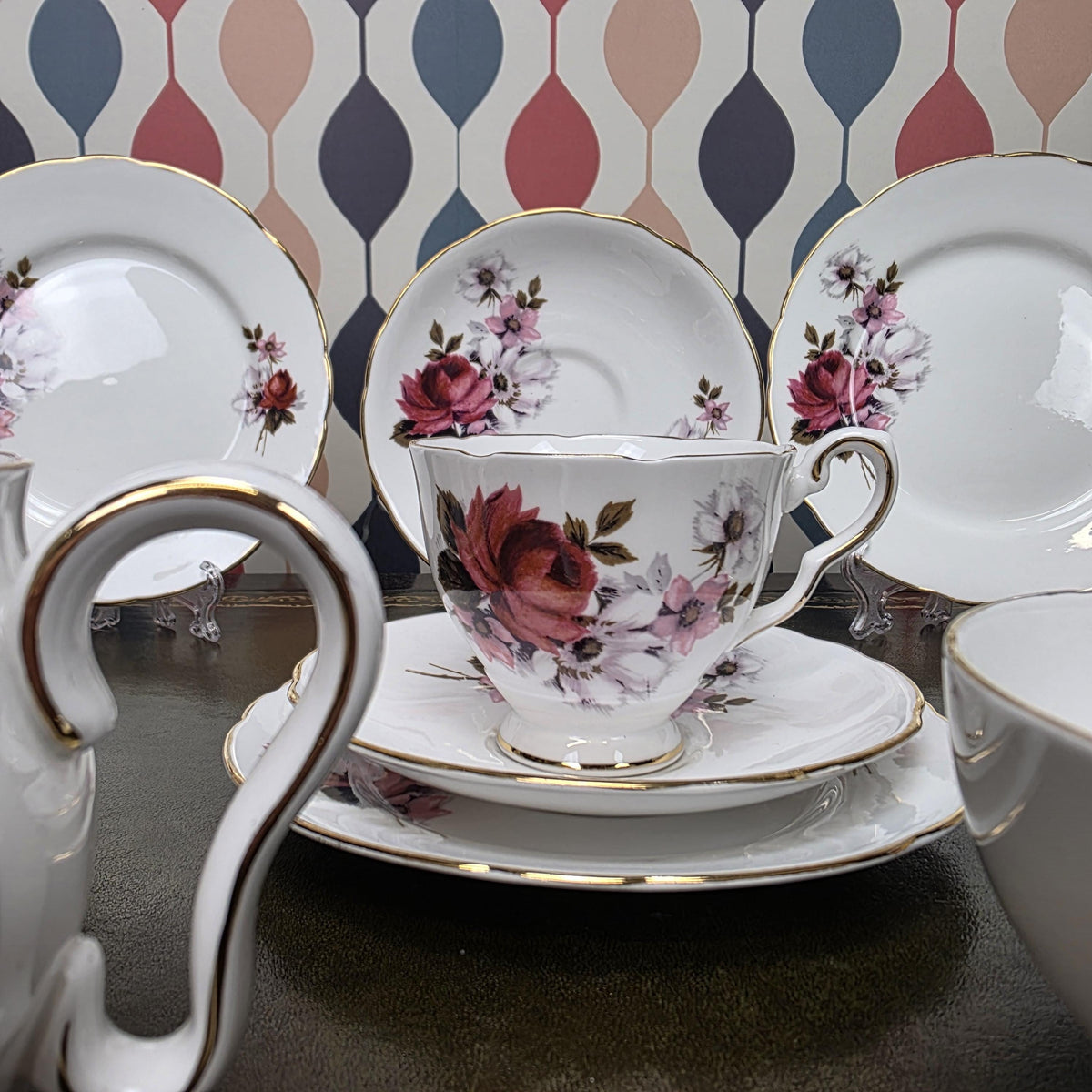 Royal Stafford Honey Bunch Open Sugar Bowl Fine Bone China England Floral Serving Piece