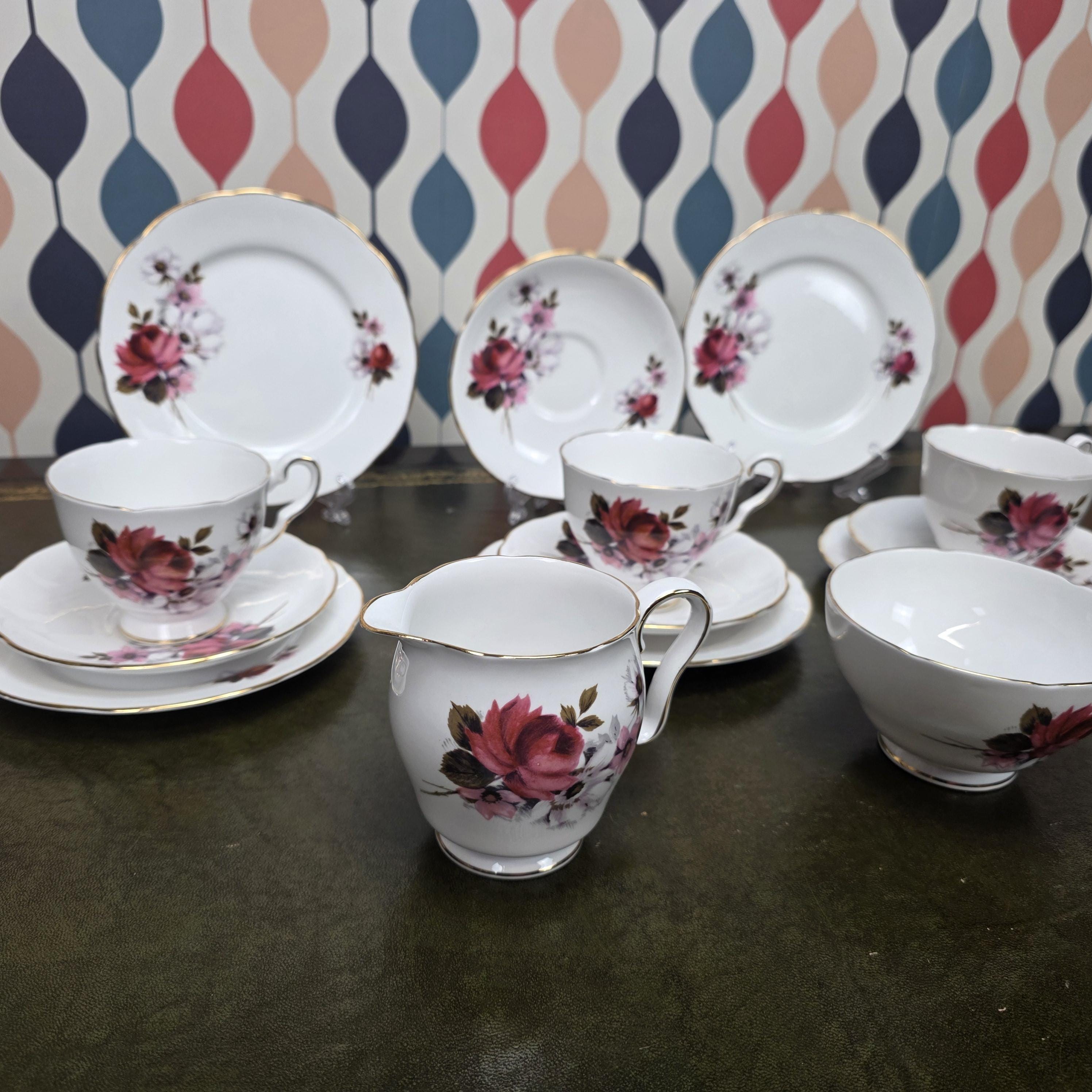 Royal Stafford Honey Bunch Open Sugar Bowl Fine Bone China England Floral Serving Piece