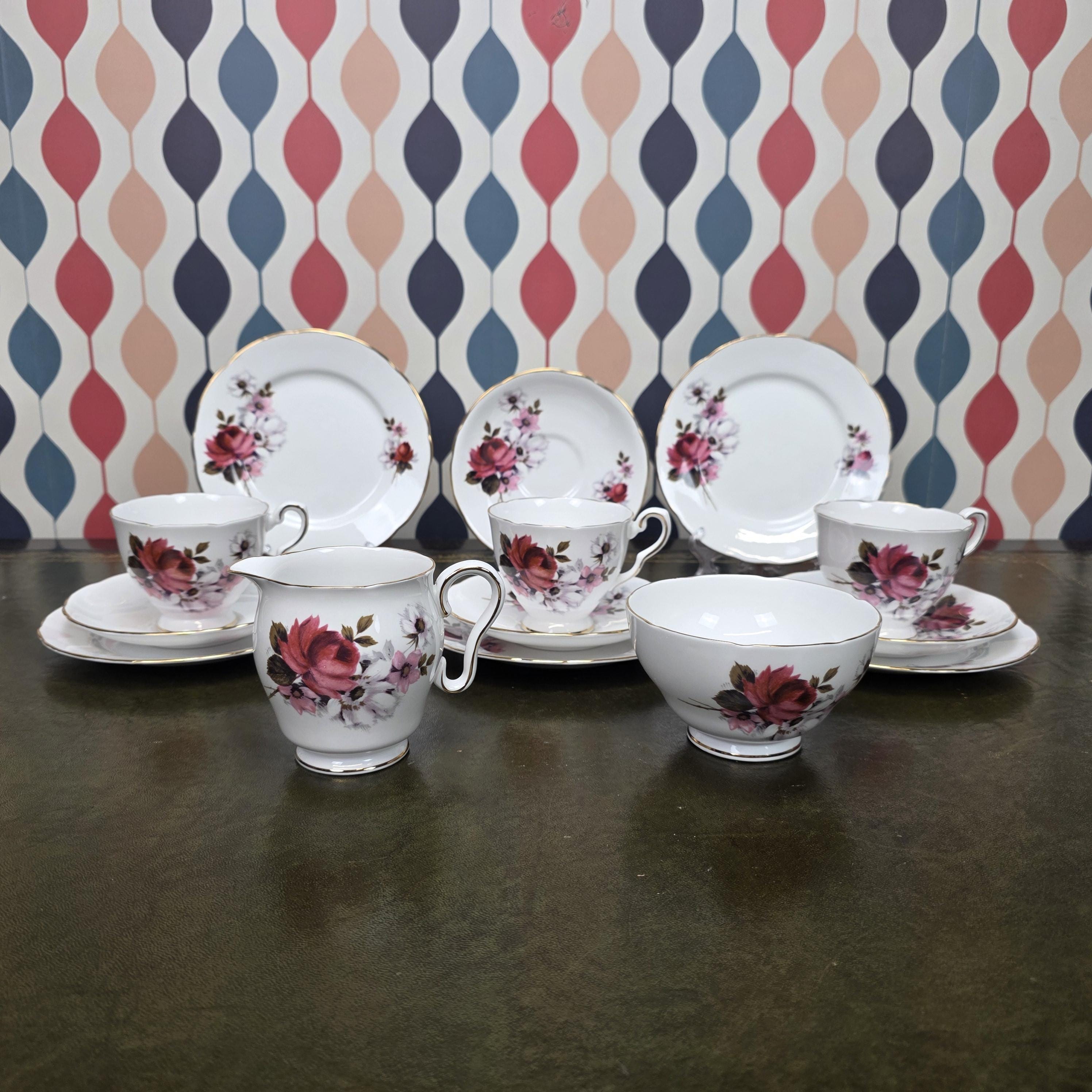 Royal Stafford Honey Bunch Open Sugar Bowl Fine Bone China England Floral Serving Piece