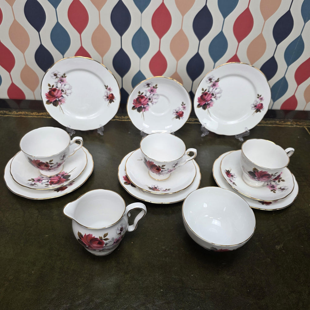 Royal Stafford Honey Bunch Open Sugar Bowl Fine Bone China England Floral Serving Piece