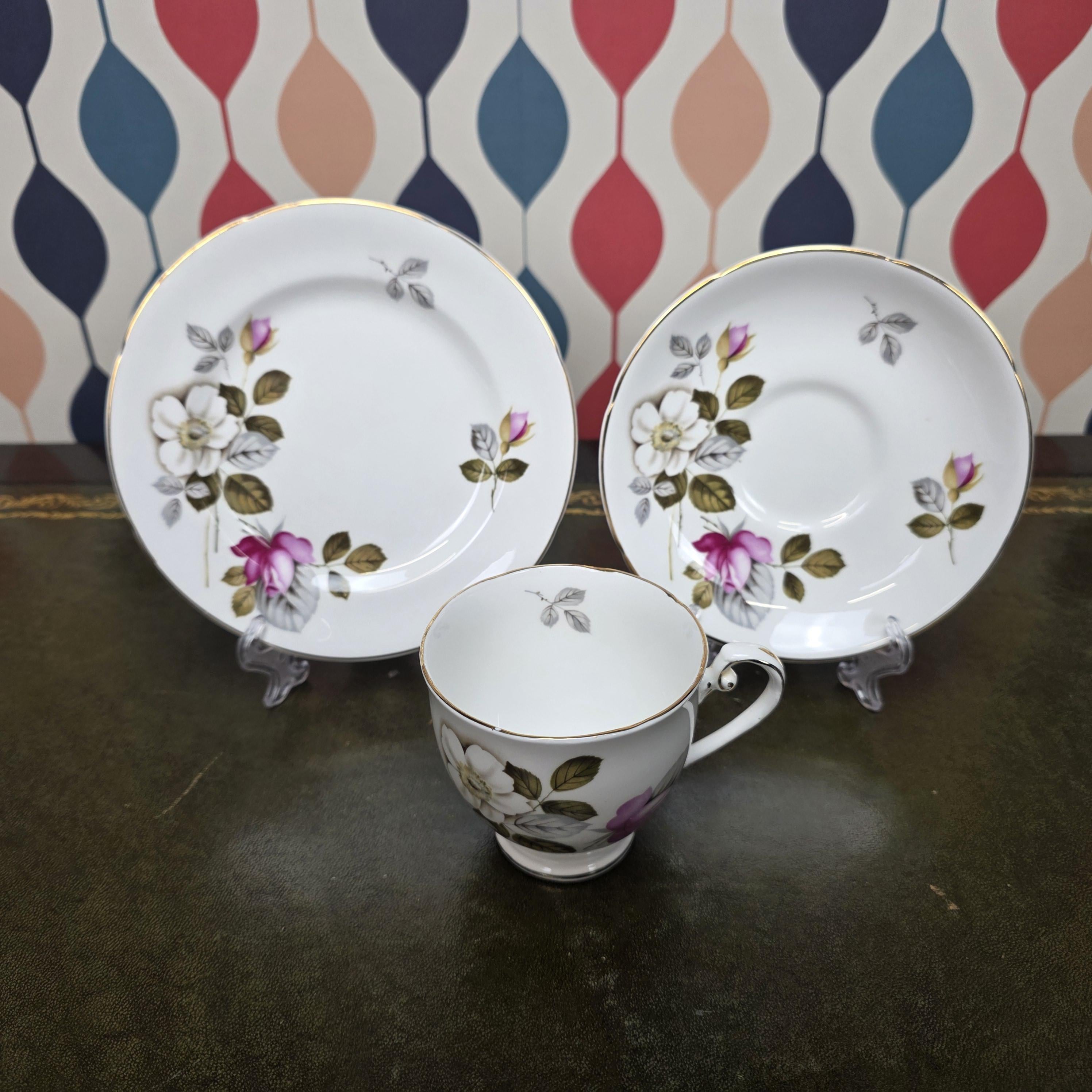Royal Grafton Daybreak Tea Trio Fine Bone China Floral Cup Saucer Tea Plate Staffordshire