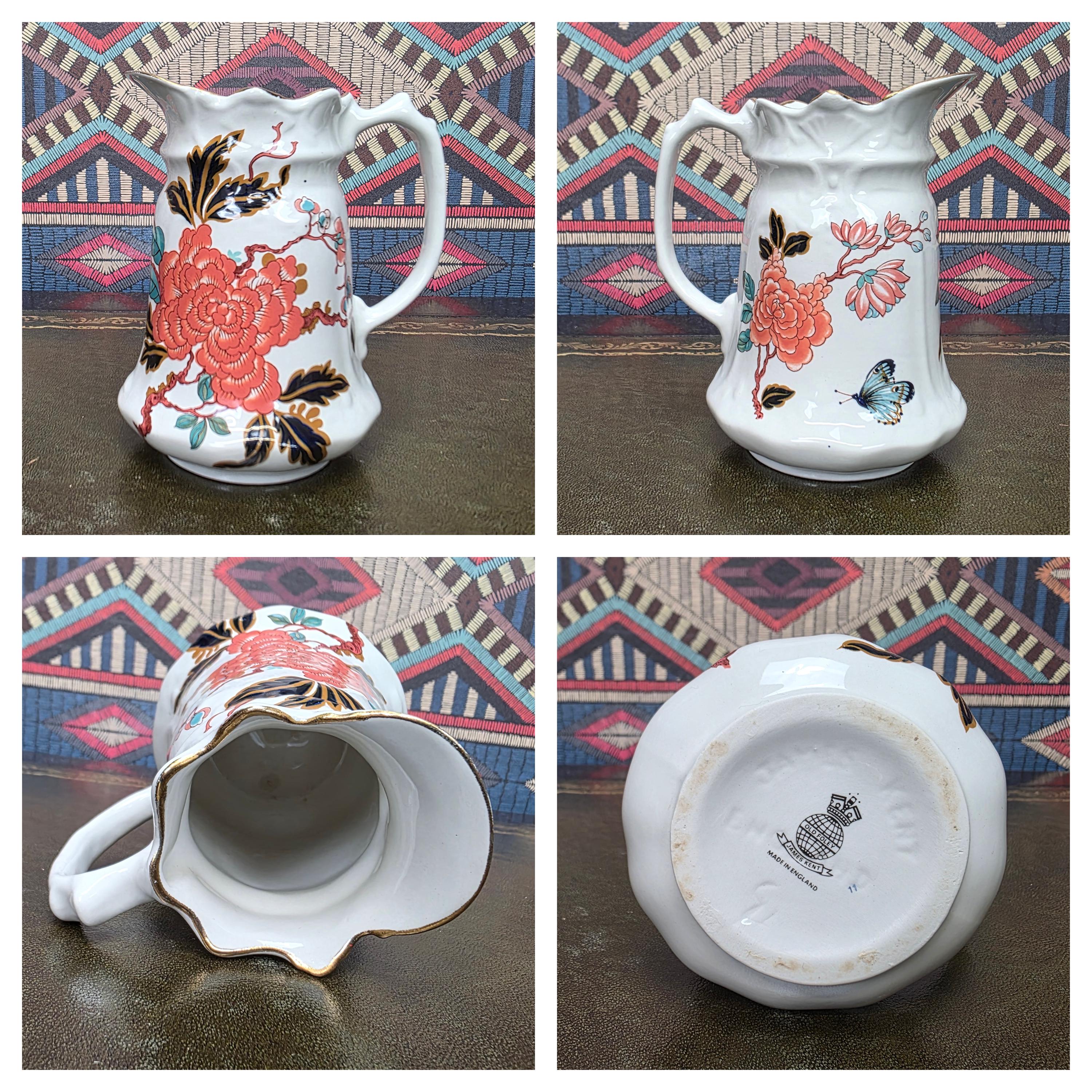 James Kent Eastern Glory Teapot Chinoiserie Coffee Pot Old Foley England Floral Bird Collectible