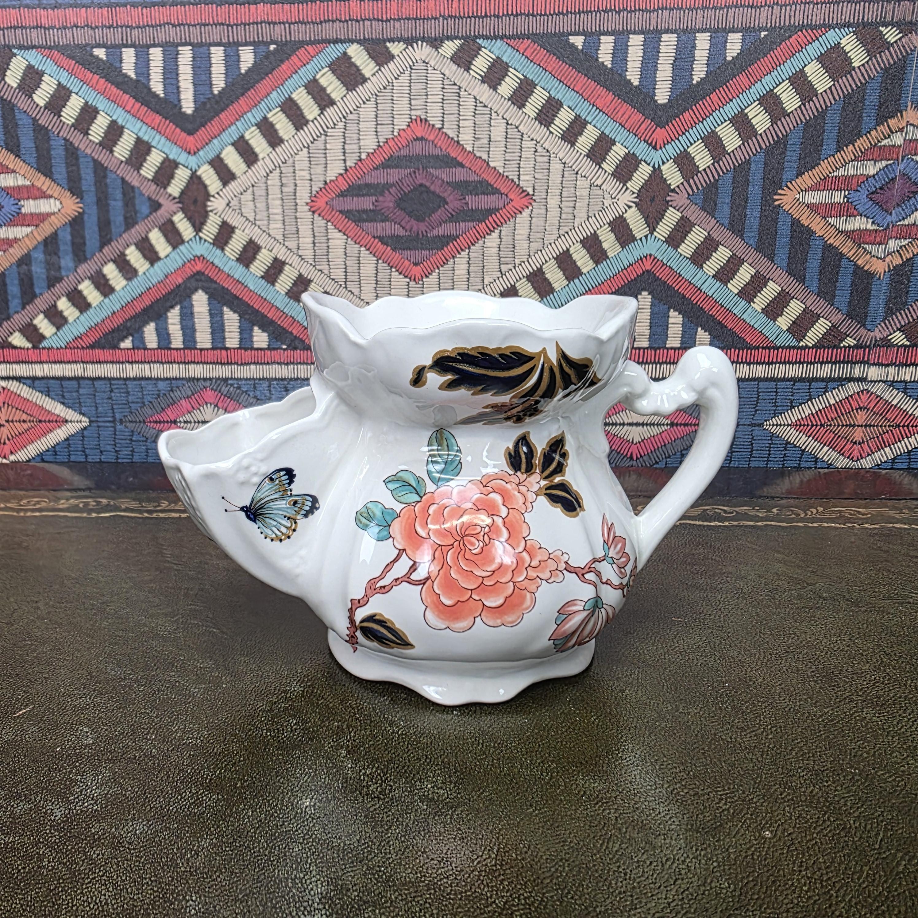 James Kent Eastern Glory Teapot Chinoiserie Coffee Pot Old Foley England Floral Bird Collectible