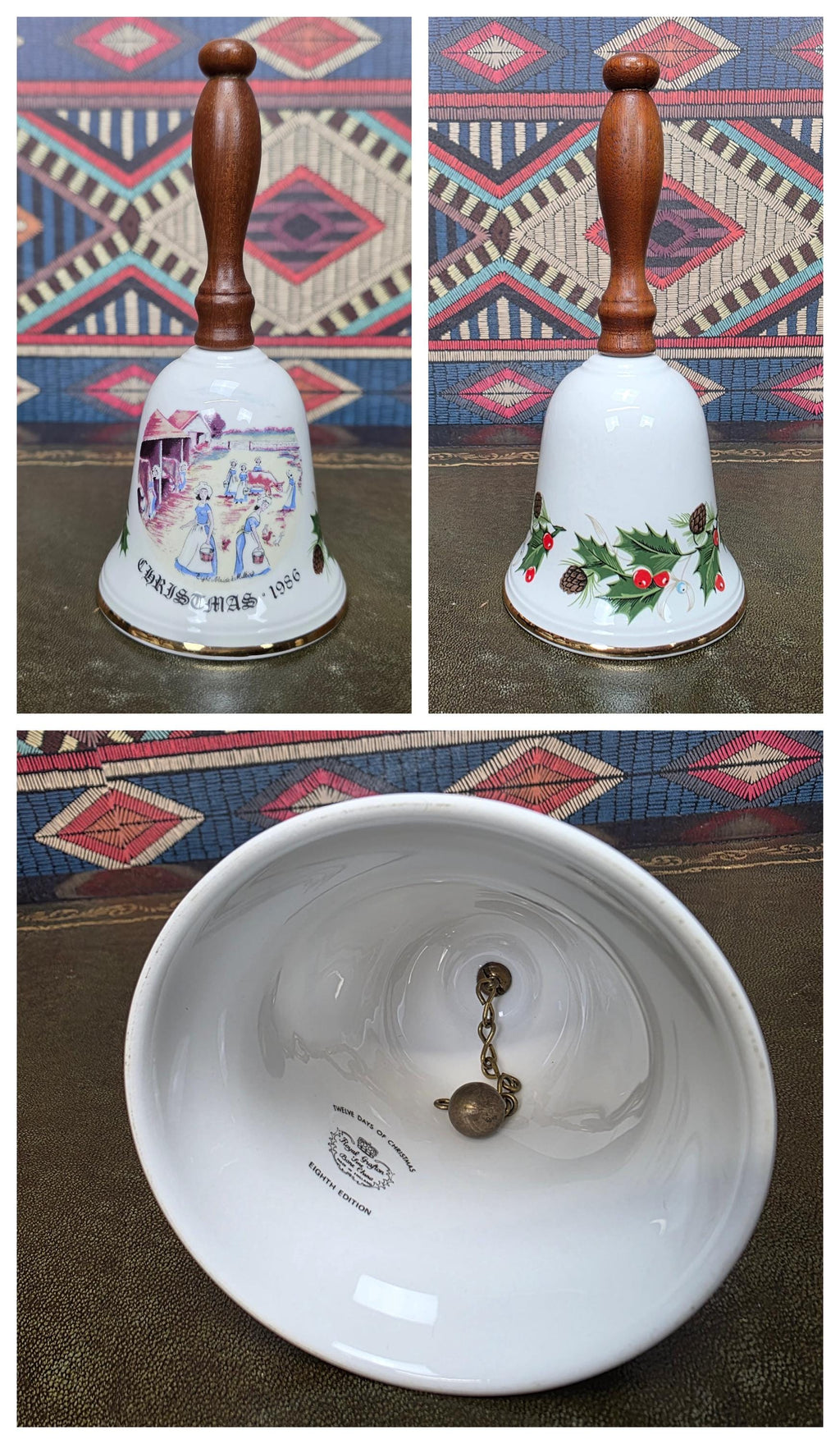 Royal Grafton Christmas Bell 1979 First Edition Twelve Days of Christmas Bone China Collectible
