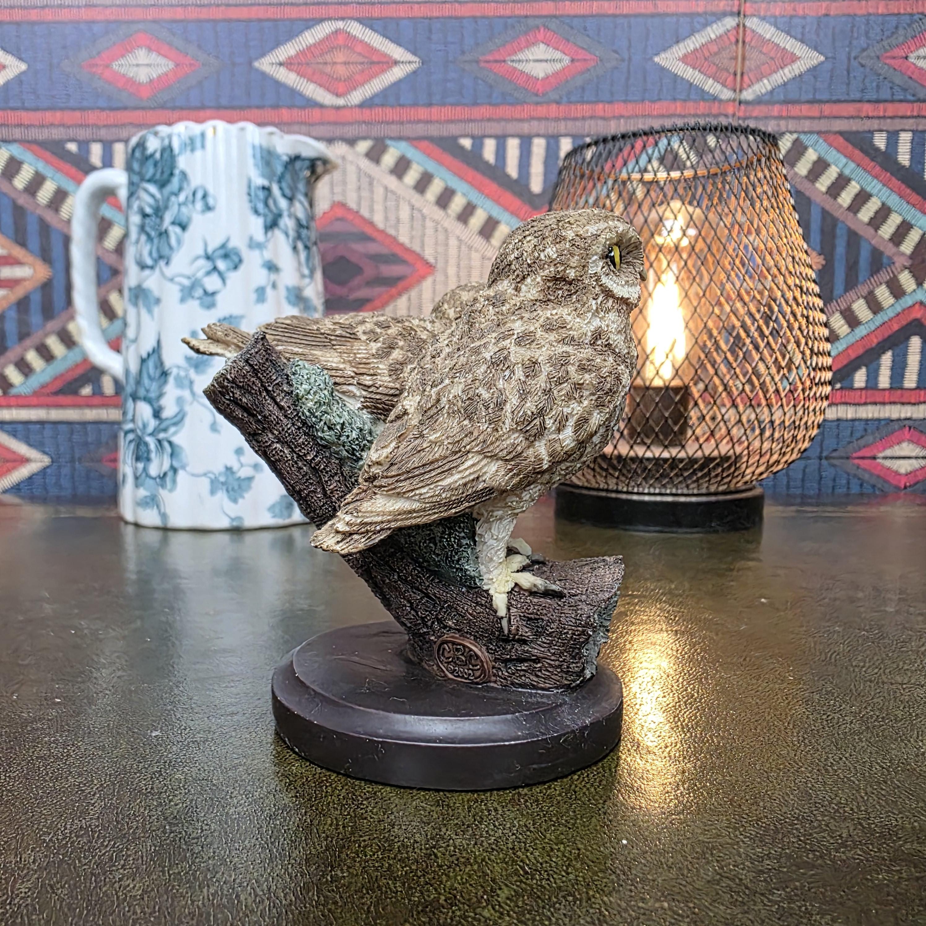 Little Owl Figurine Andy Pearce Hand Painted Wildlife Sculpture Eaglemoss 2002 Country Bird Collection