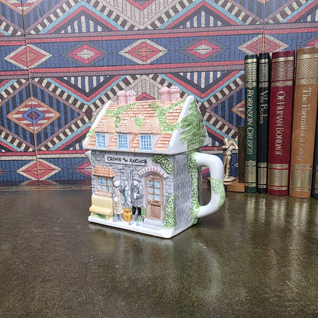 Leonardo Collection Cottage House Teapot Crown and Anchor Pub Ceramic Novelty Tea Pot English