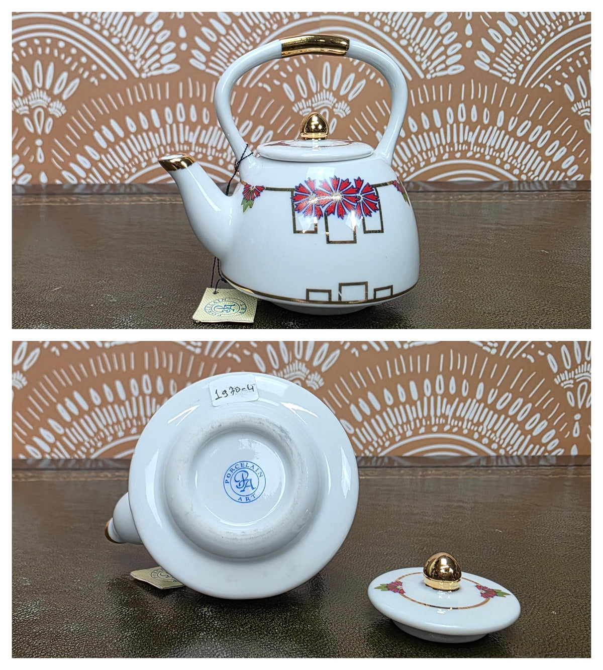 Miniature Porcelain Teapot Collection Porcelain Art Floral Blue Willow Bird Design Vintage Display Decor